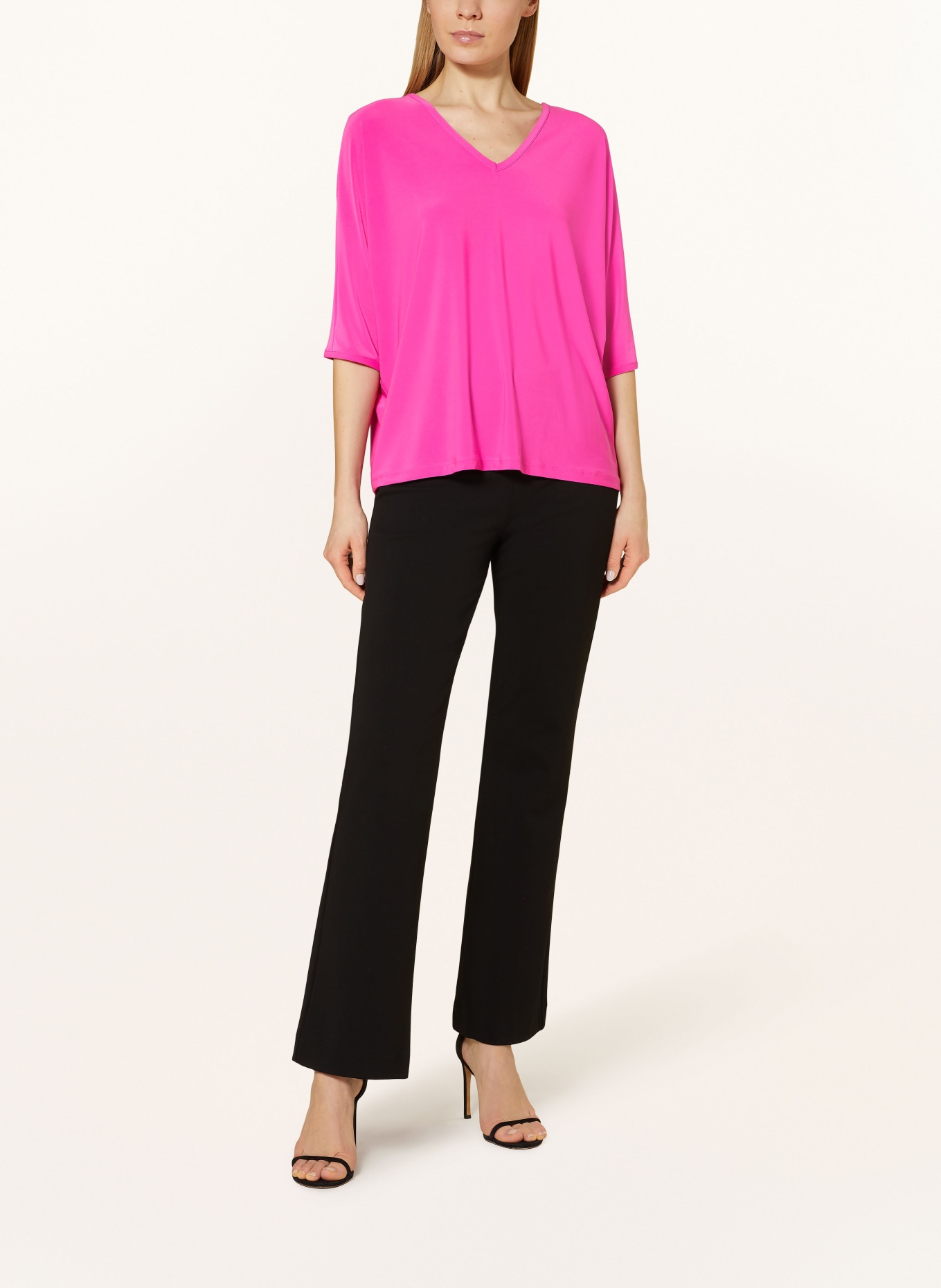 Joseph Ribkoff Shirt with 3/4 sleeves, Color: NEON PINK (Image 2)