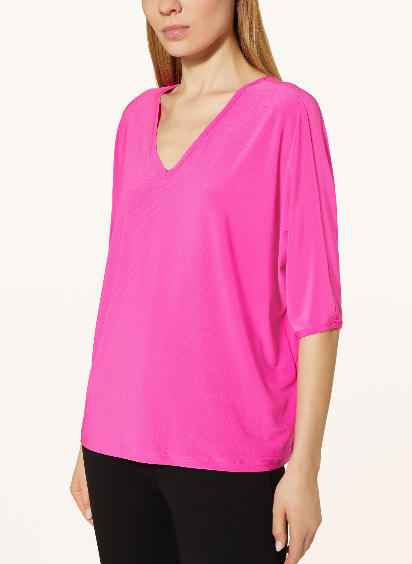Joseph Ribkoff Shirt with 3/4 sleeves, Color: NEON PINK (Image 4)
