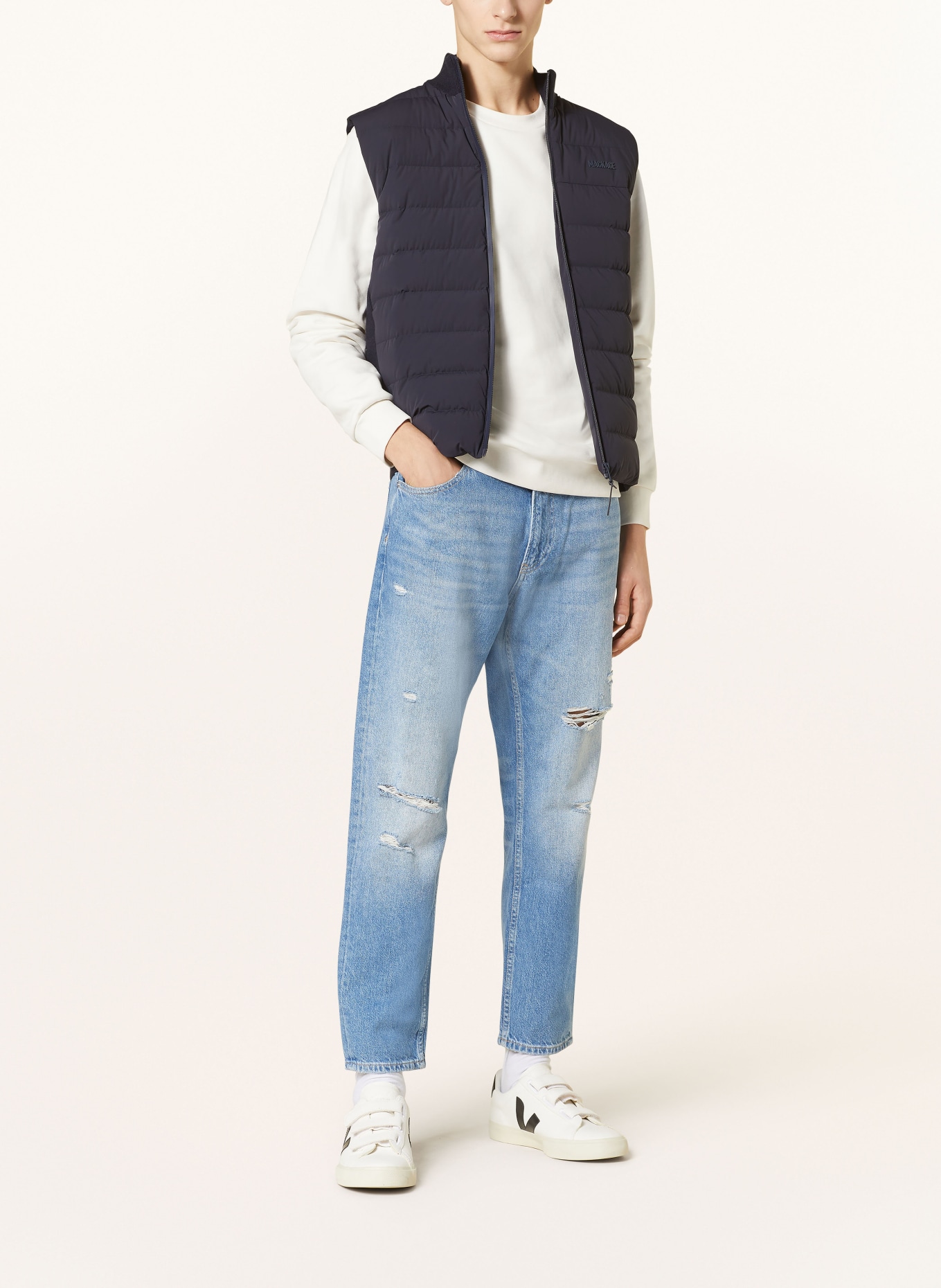 Mackage Down vest JACOB in mixed materials, Color: DARK BLUE (Image 2)
