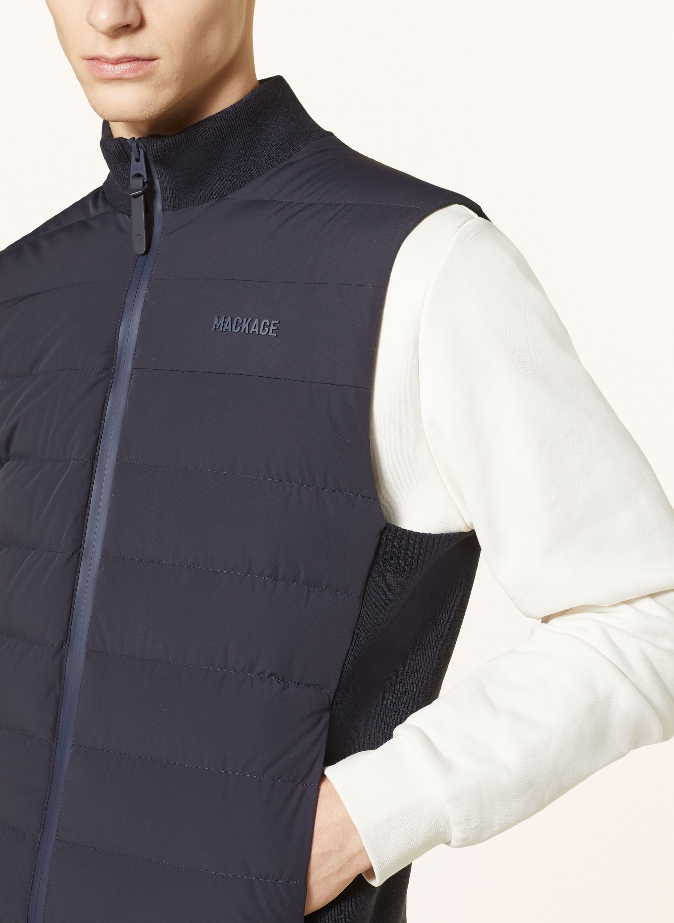 Mackage Down vest JACOB in mixed materials, Color: DARK BLUE (Image 4)