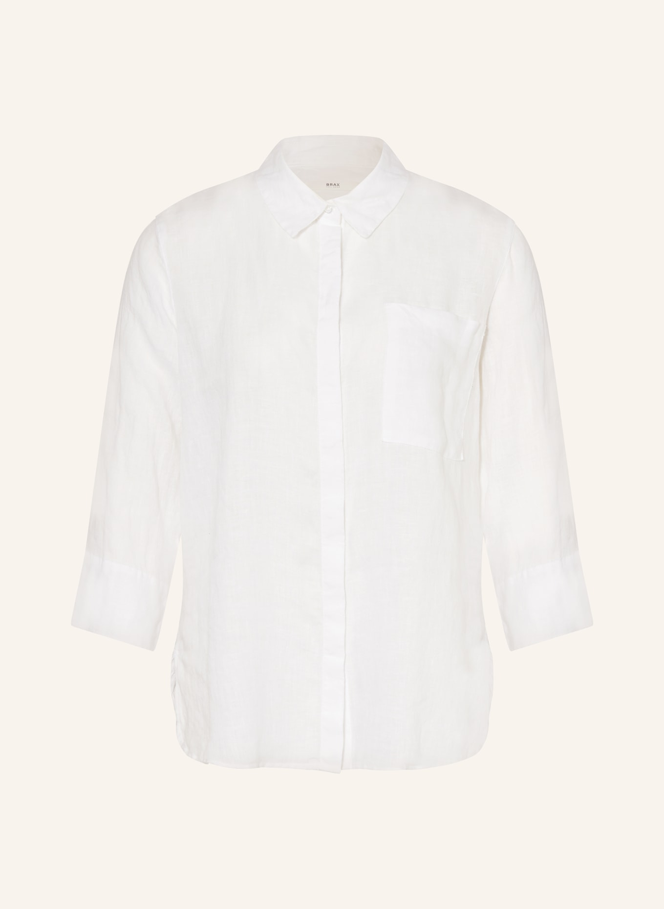 BRAX Shirt blouse VICKI in linen with 3/4 sleeves, Color: WHITE (Image 1)