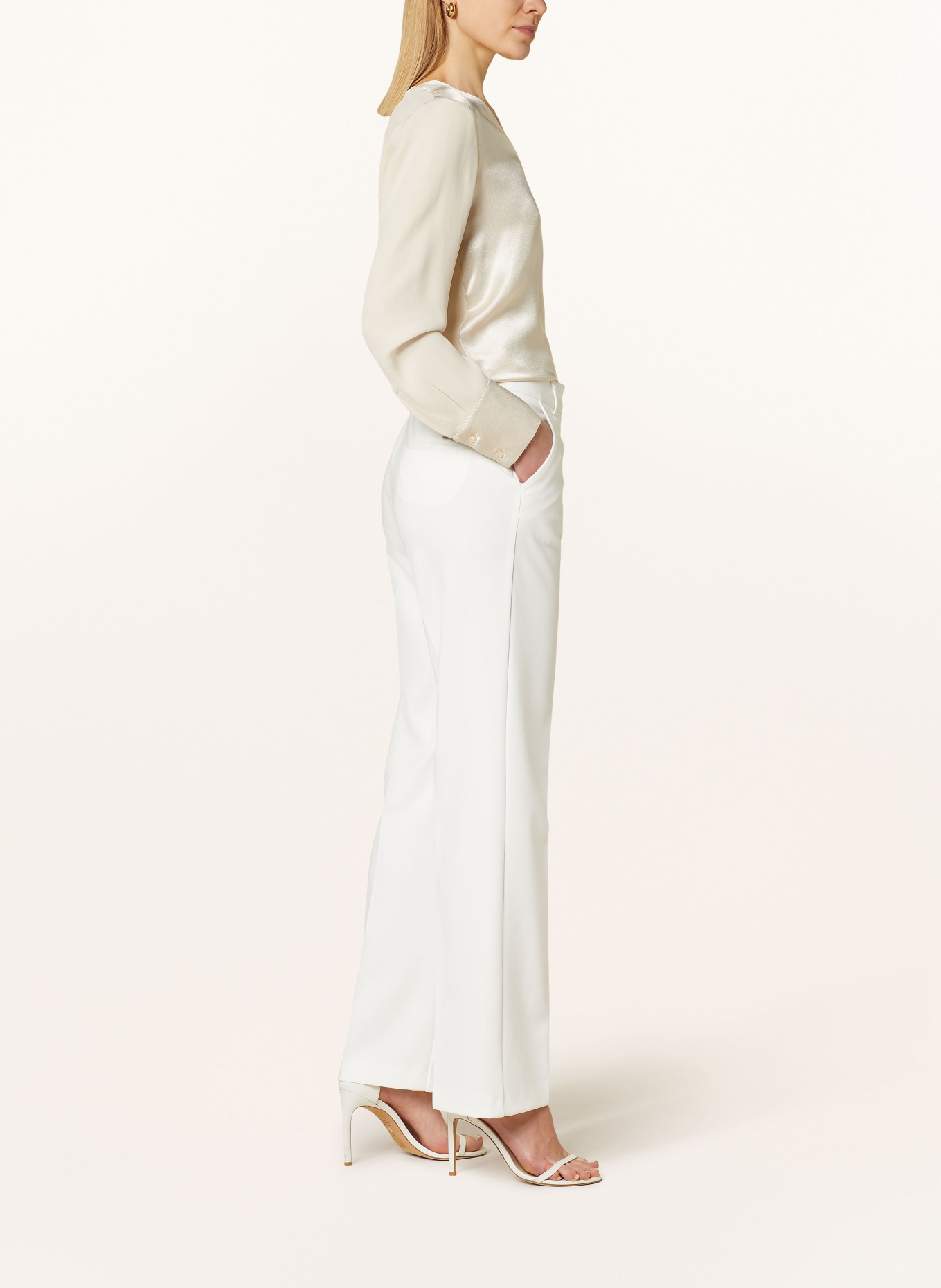 BRAX Wide leg trousers MAINE made of jersey, Color: WHITE (Image 4)