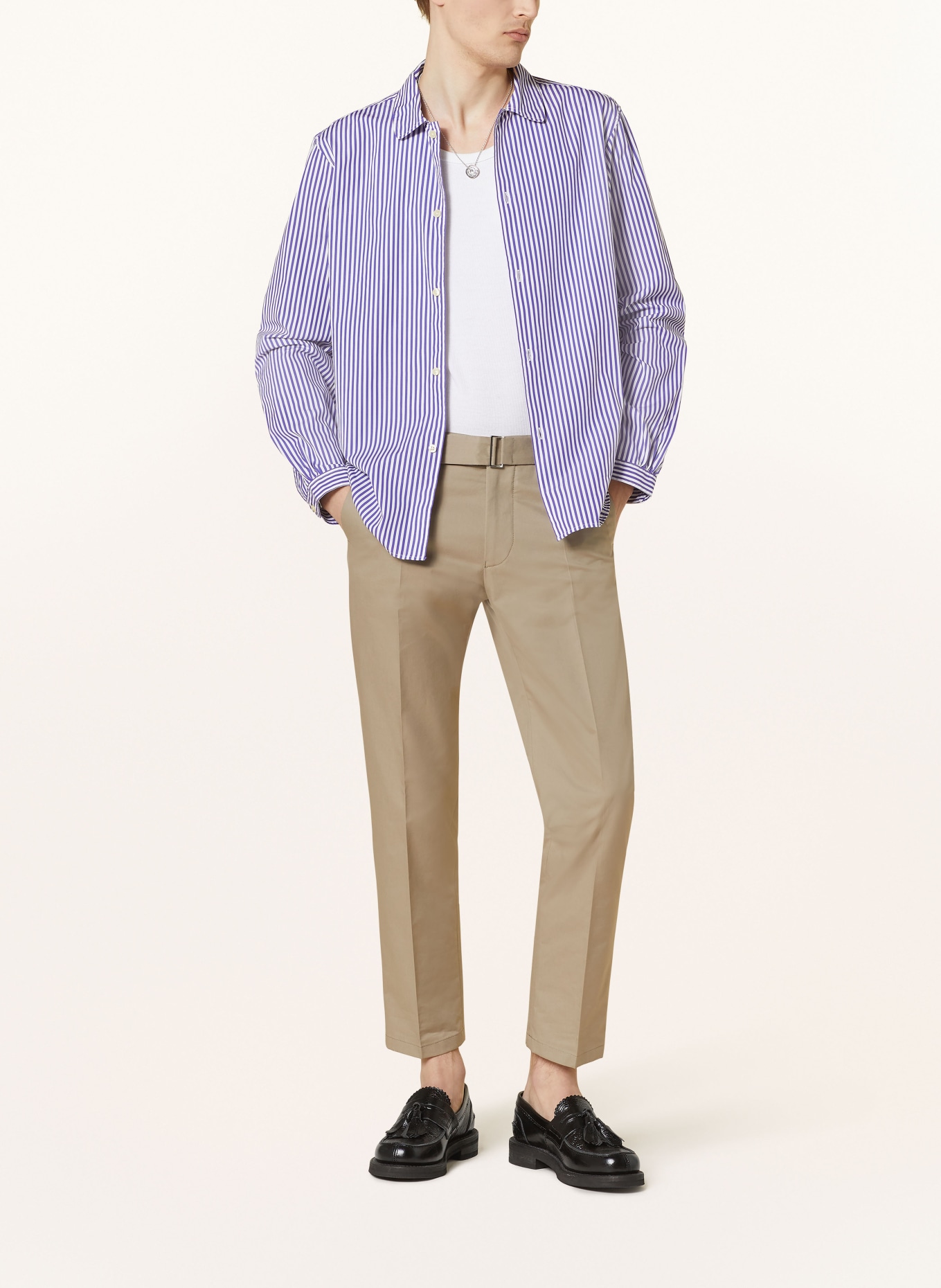 Officine Générale Shirt ELOAN straight fit, Color: WHITE/ PURPLE (Image 2)