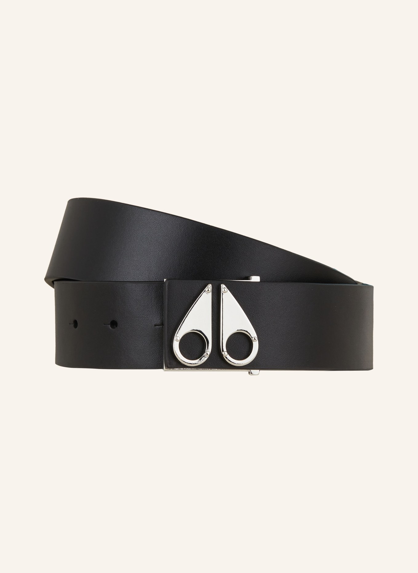 MOOSE KNUCKLES Leather belt, Color: BLACK (Image 1)