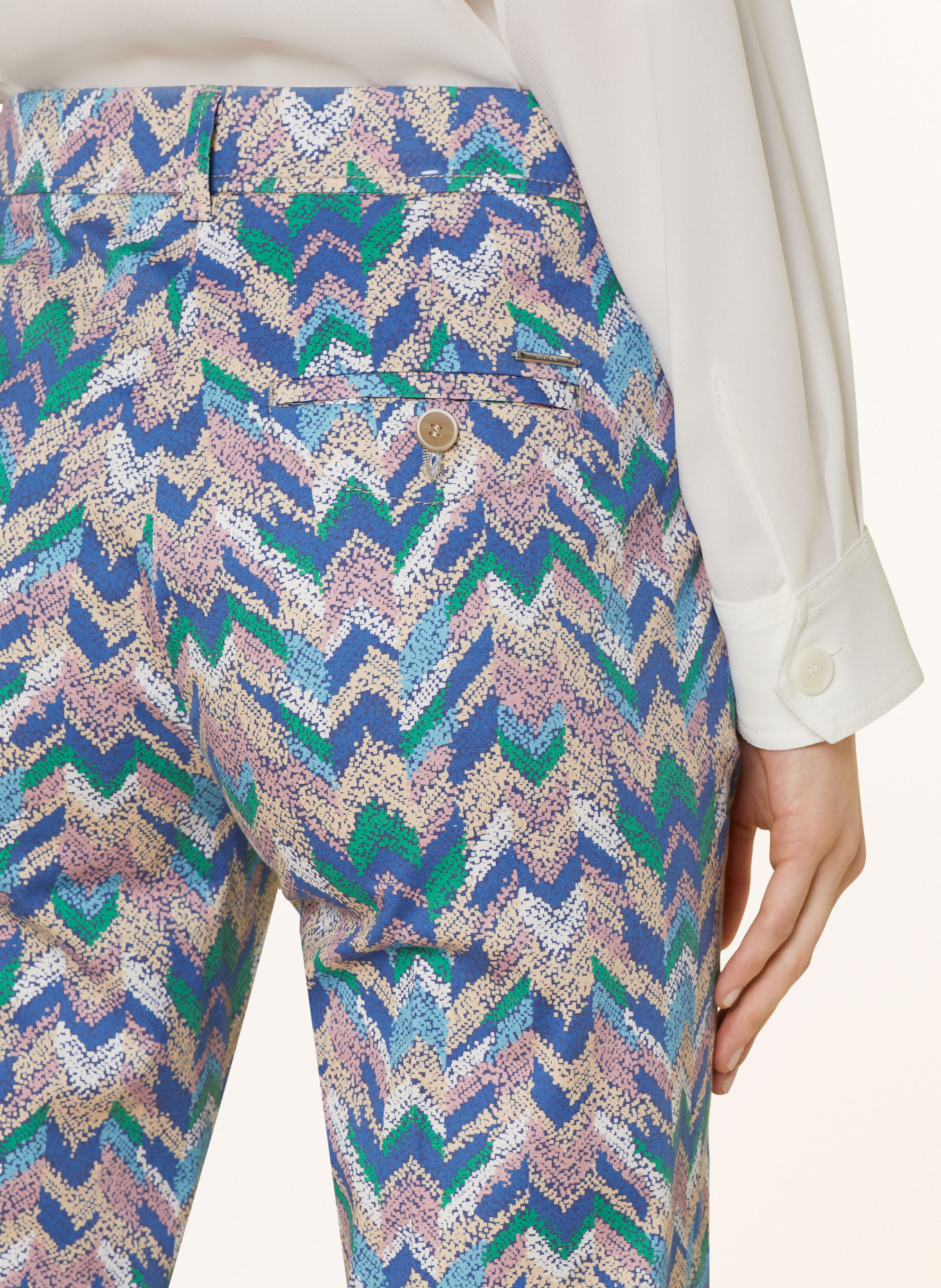 BRAX Trousers MARON S, Color: WHITE/ DARK BLUE/ GREEN (Image 5)