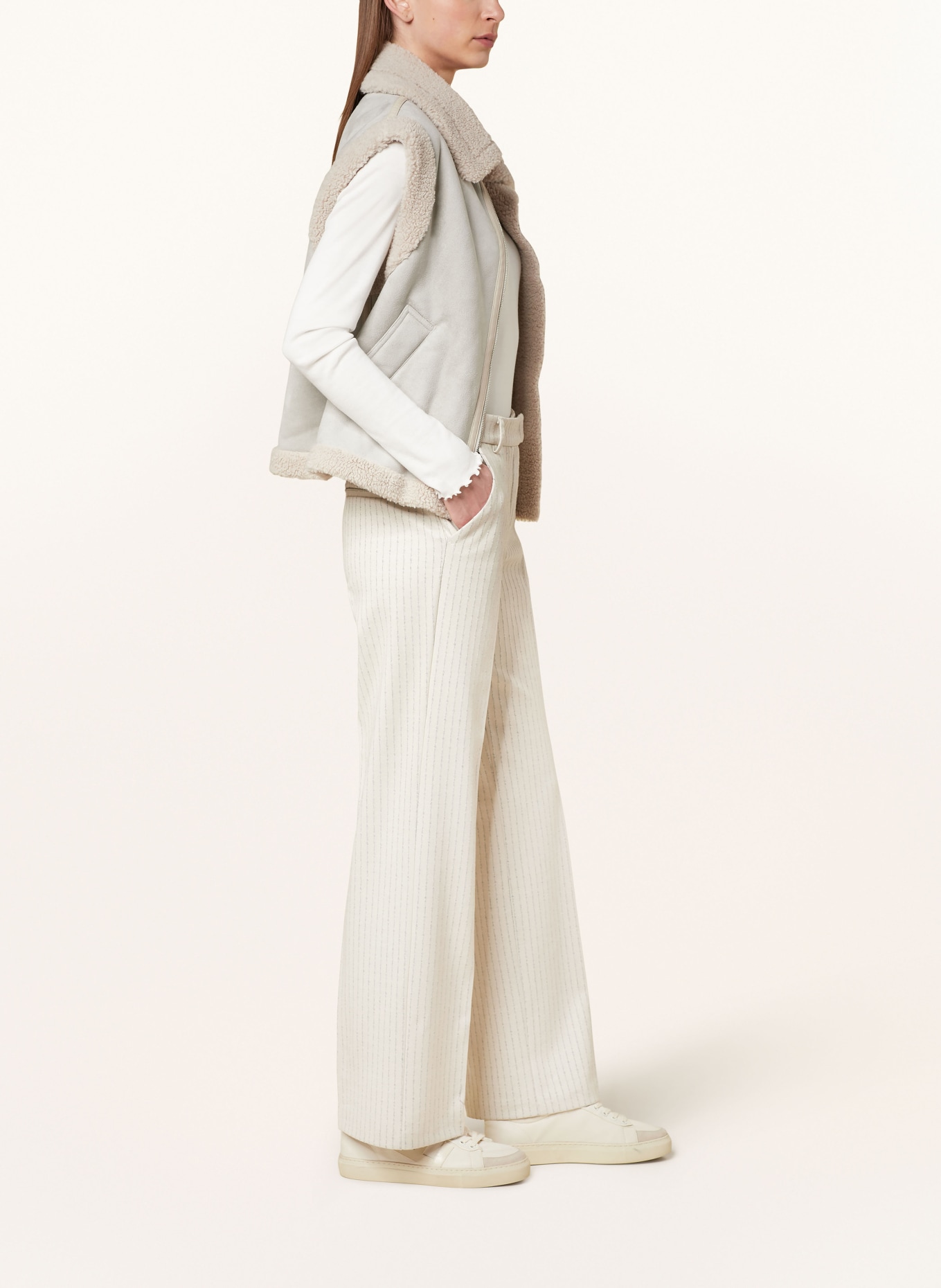 BRAX Wide leg trousers STYLE MAINE, Color: LIGHT BROWN/ GRAY (Image 4)