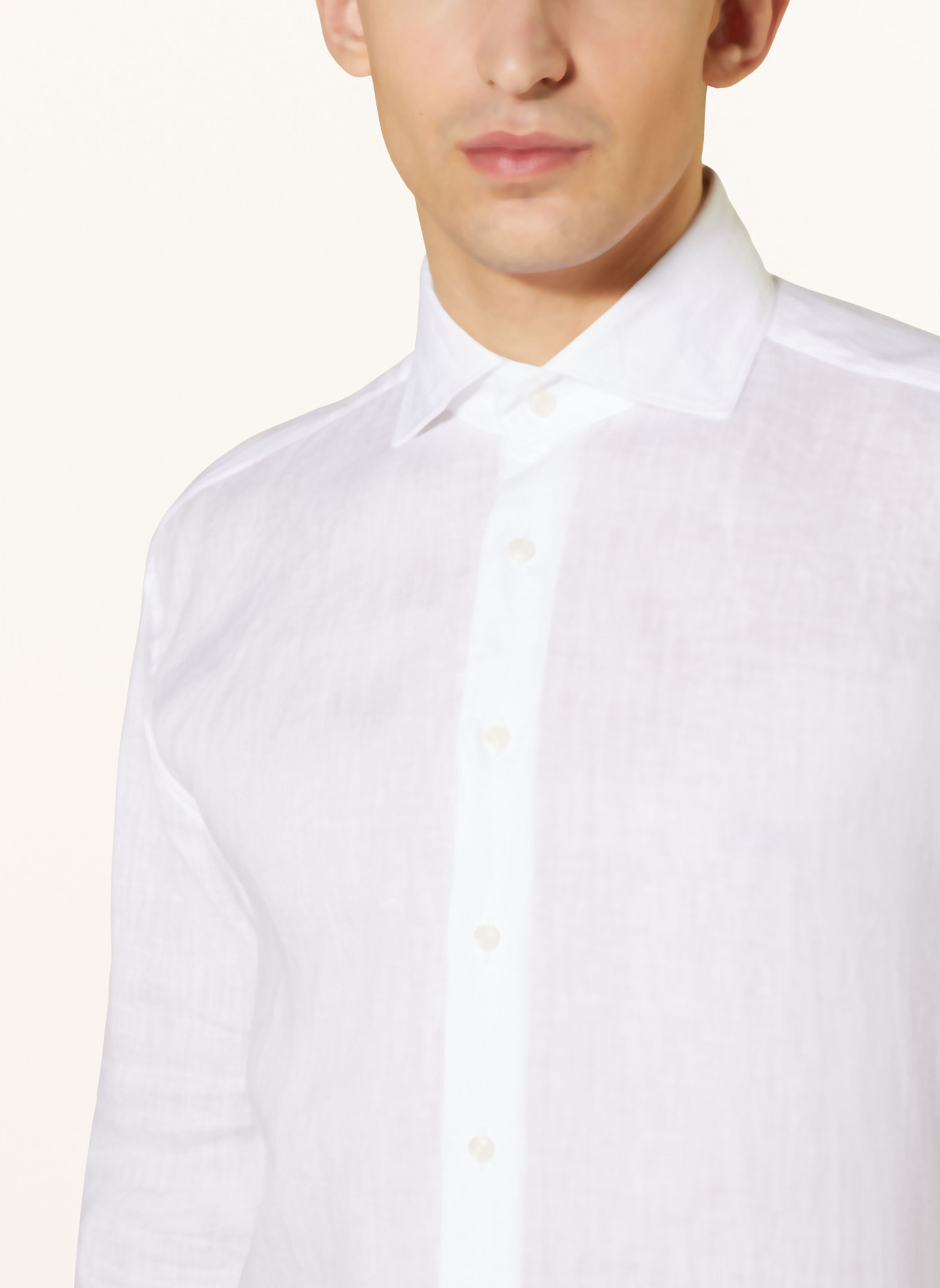 ARTIGIANO Linen shirt classic fit, Color: 1 uni white (Image 4)