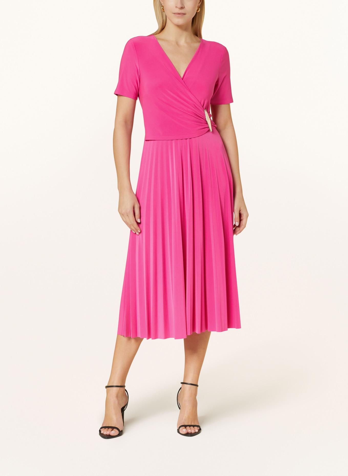 Joseph Ribkoff Jersey dress in wrap look, Color: PINK (Image 2)