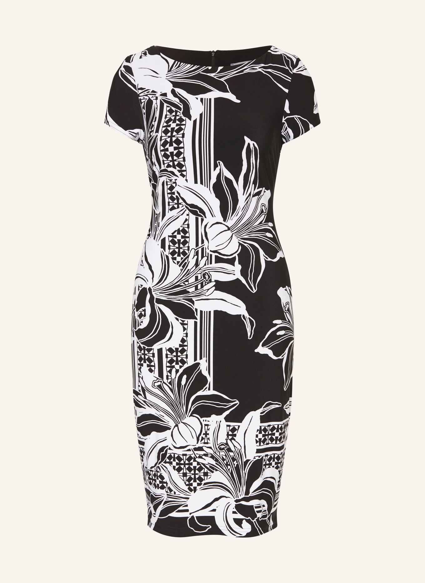 Joseph Ribkoff Jersey dress, Color: BLACK/ WHITE (Image 1)