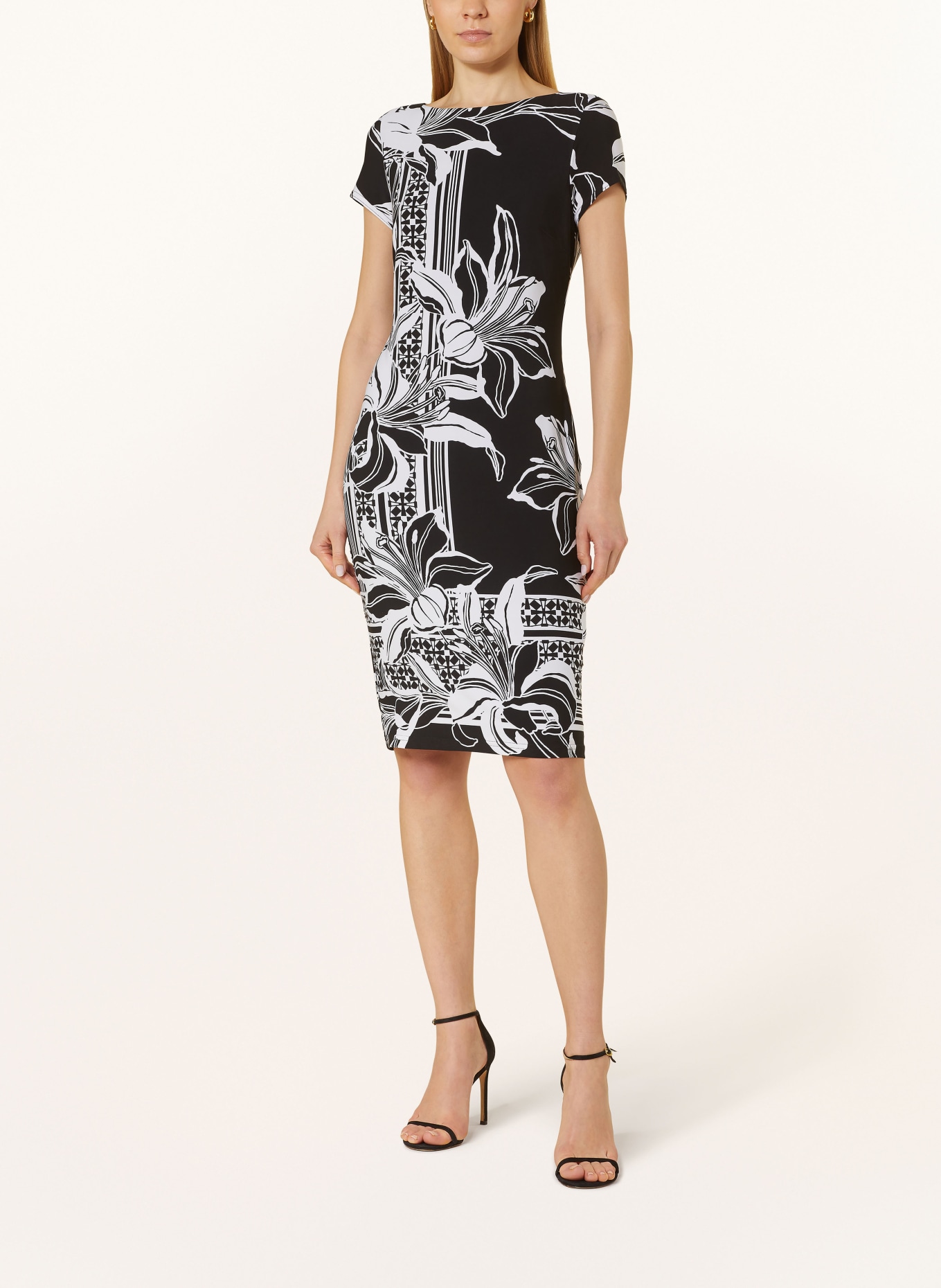 Joseph Ribkoff Jersey dress, Color: BLACK/ WHITE (Image 2)