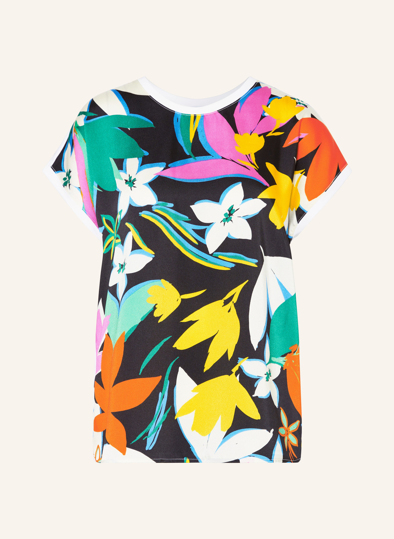 Joseph Ribkoff Shirt blouse in mixed materials, Color: WHITE/ BLACK/ YELLOW (Image 1)