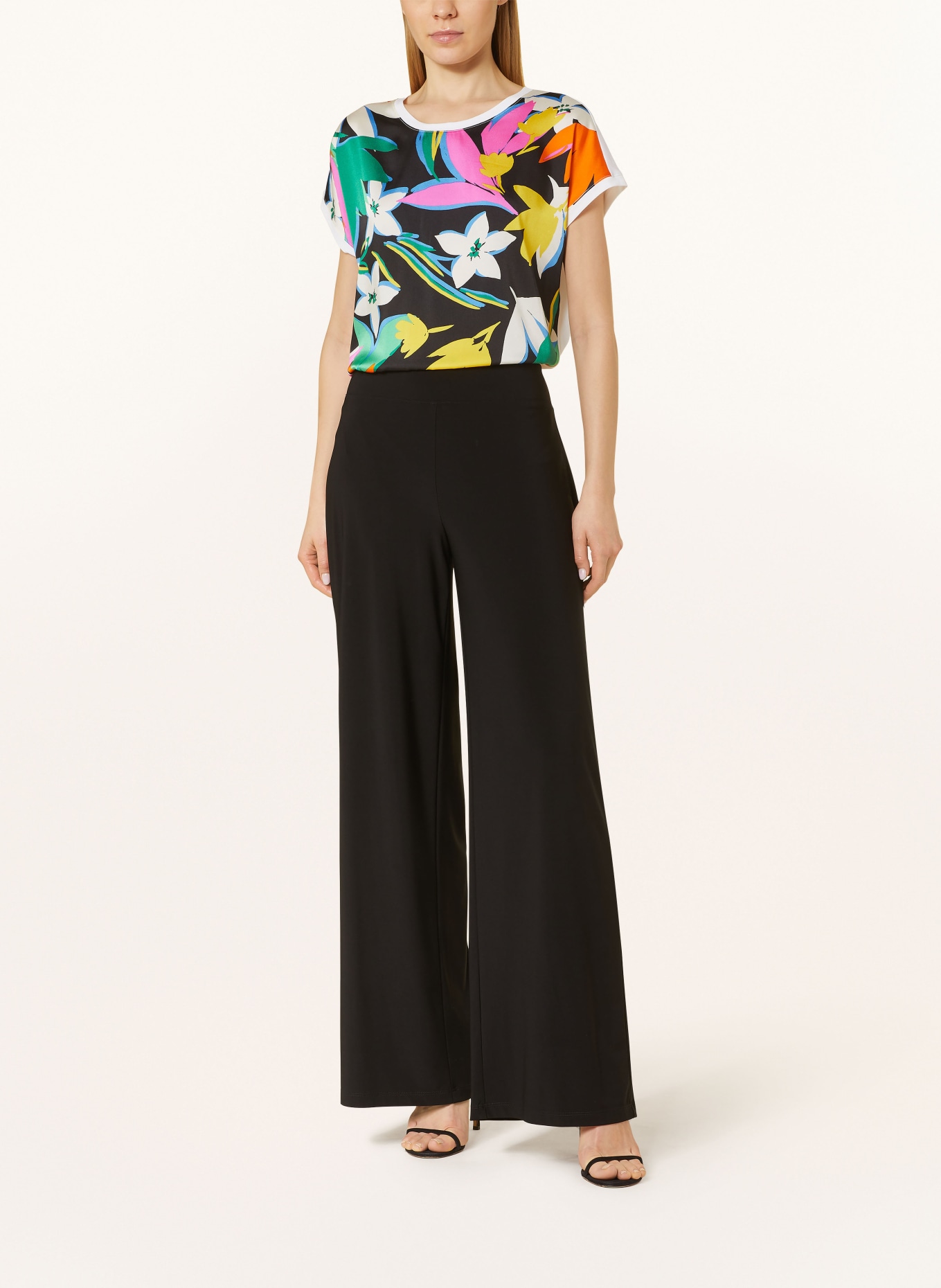 Joseph Ribkoff Shirt blouse in mixed materials, Color: WHITE/ BLACK/ YELLOW (Image 2)