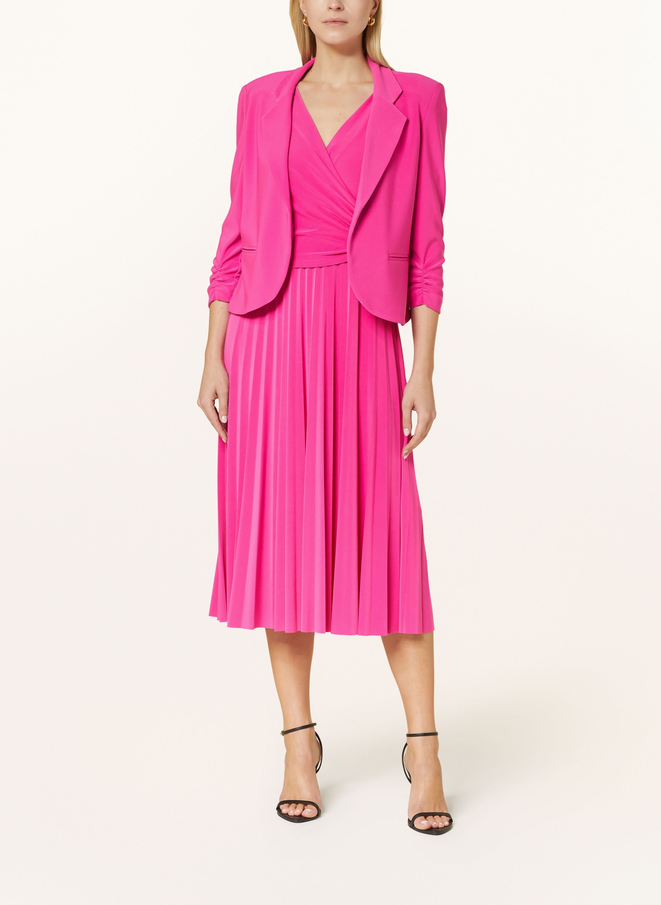Joseph Ribkoff Jersey blazer with 3/4 sleeves, Color: PINK (Image 2)