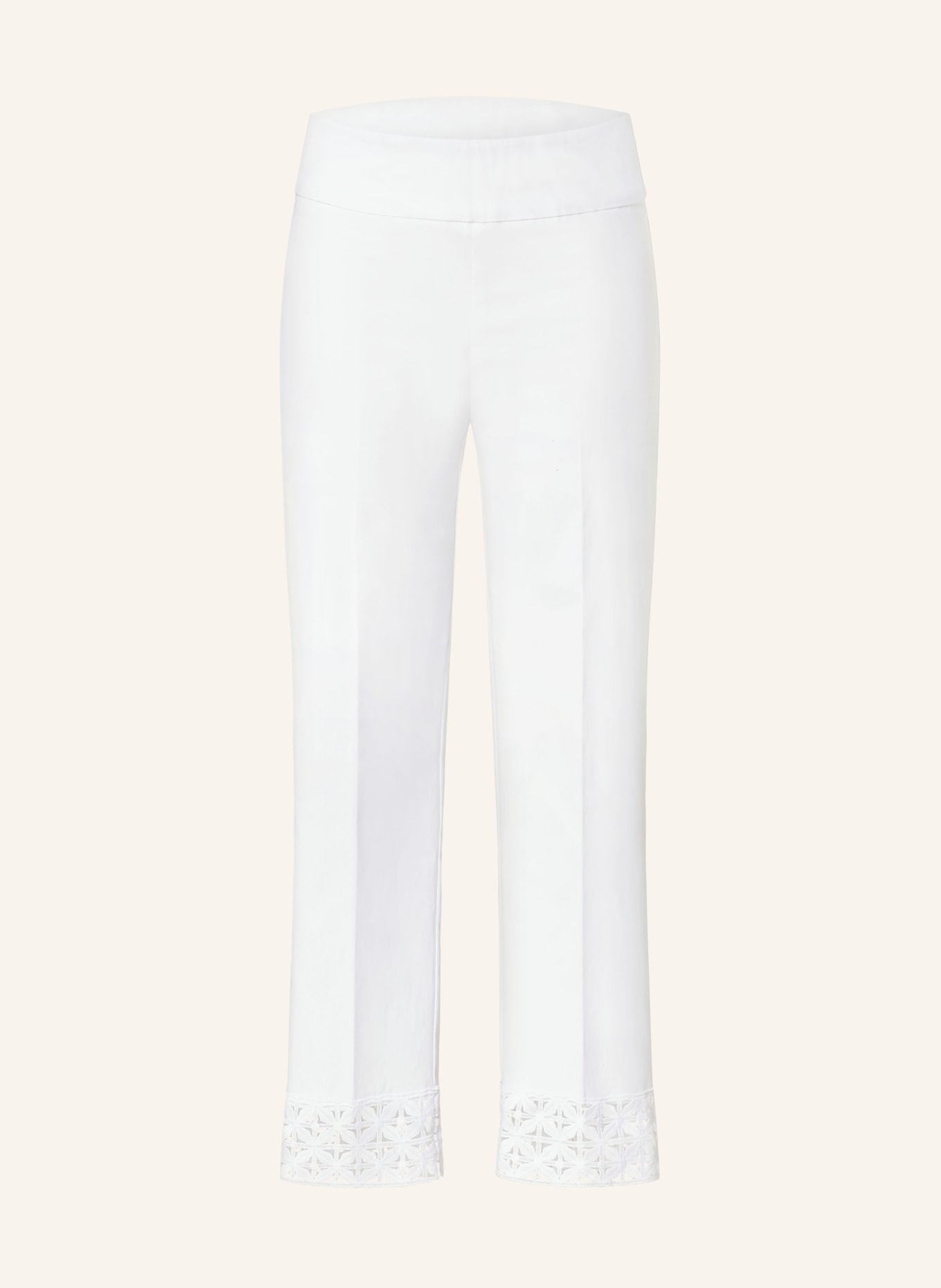Joseph Ribkoff 7/8 trousers with lace, Color: WHITE (Image 1)