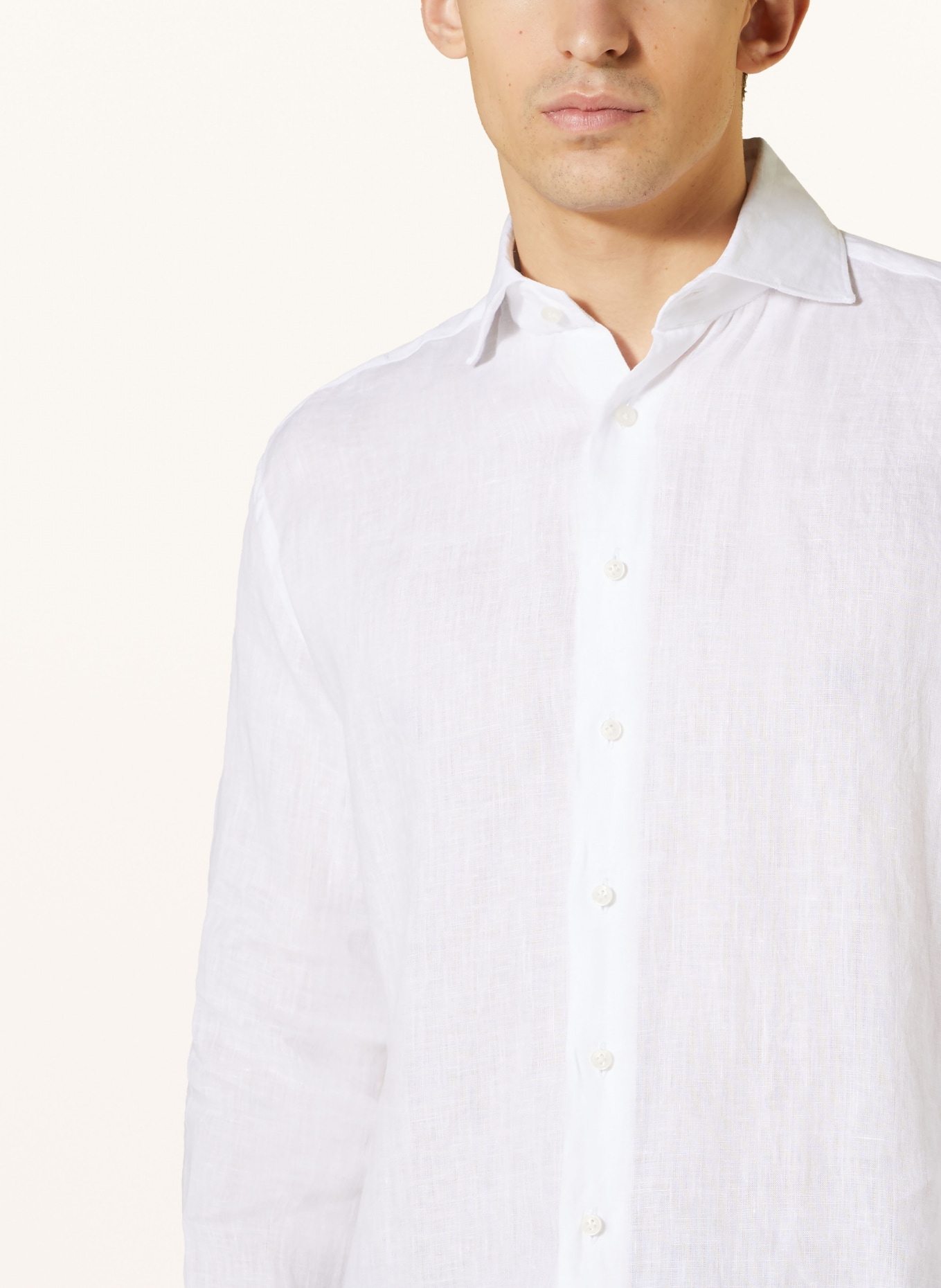 ARTIGIANO Linen shirt classic fit, Color: WHITE (Image 4)