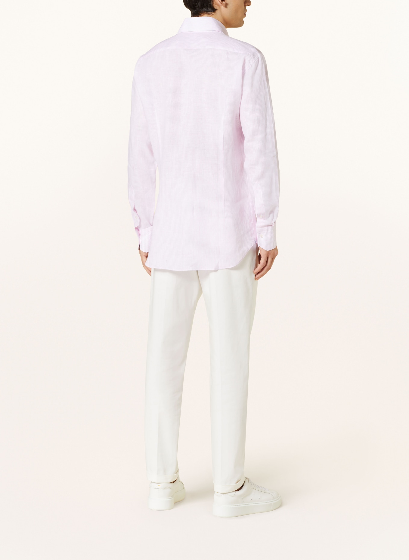 ARTIGIANO Linen shirt classic fit, Color: LIGHT PINK/ WHITE (Image 3)