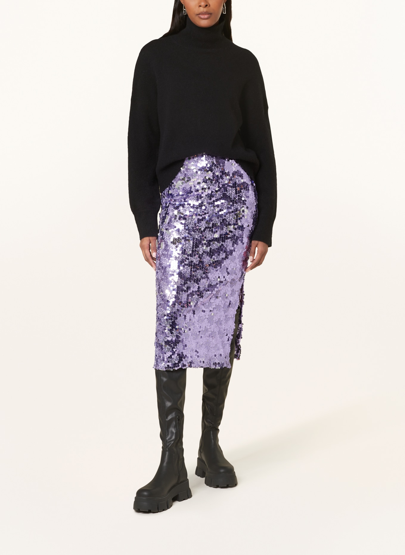 miss goodlife Mesh skirt with sequins, Color: LIGHT PURPLE (Image 2)