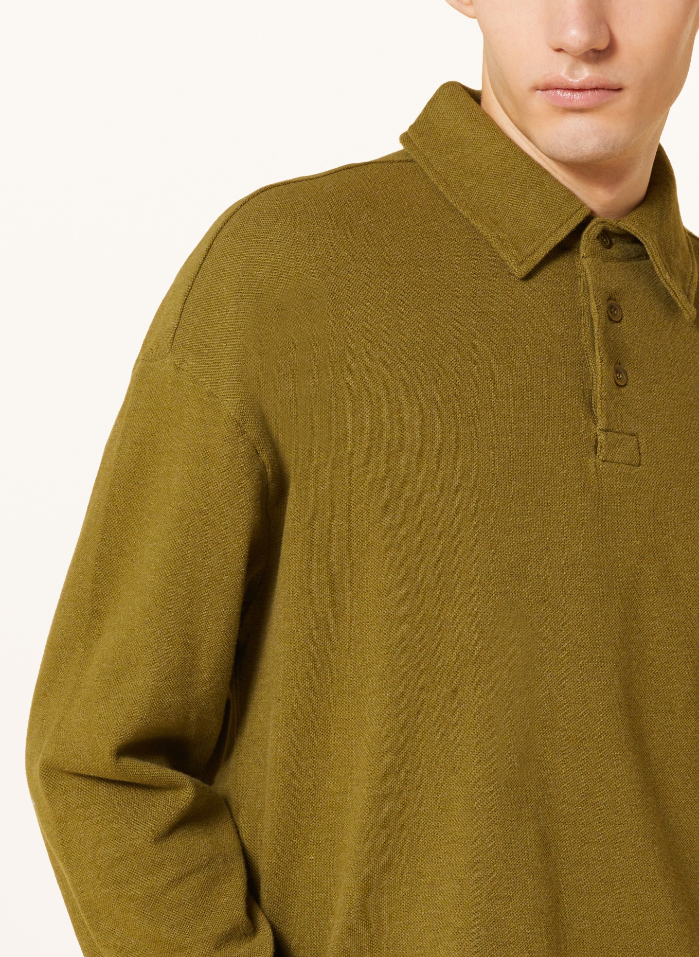American Vintage Piqué polo shirt, Color: OLIVE (Image 4)