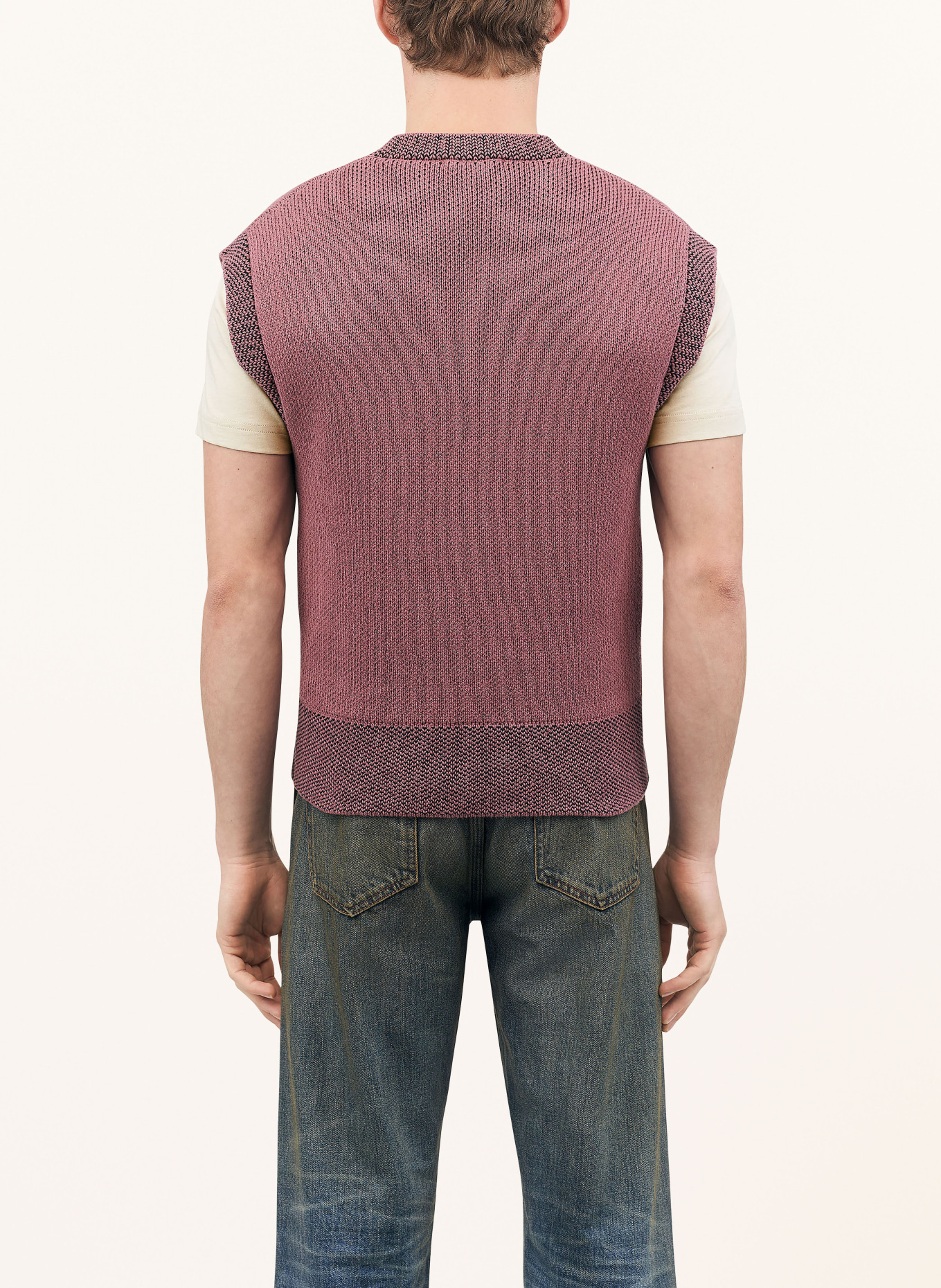 TIGER OF SWEDEN Sweater vest RHEES, Color: DUSKY PINK/ BLACK (Image 3)