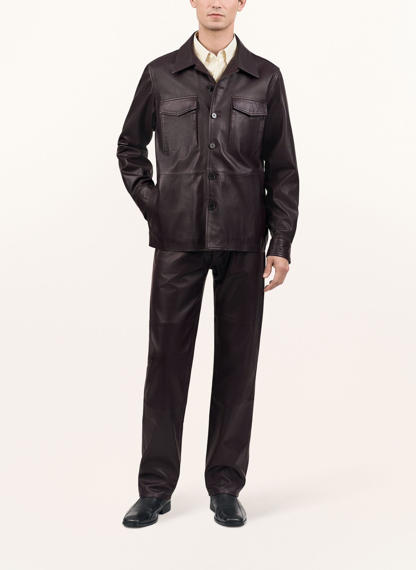 TIGER OF SWEDEN Leather jacket LESON, Color: 653 AUBERGINE (Image 2)