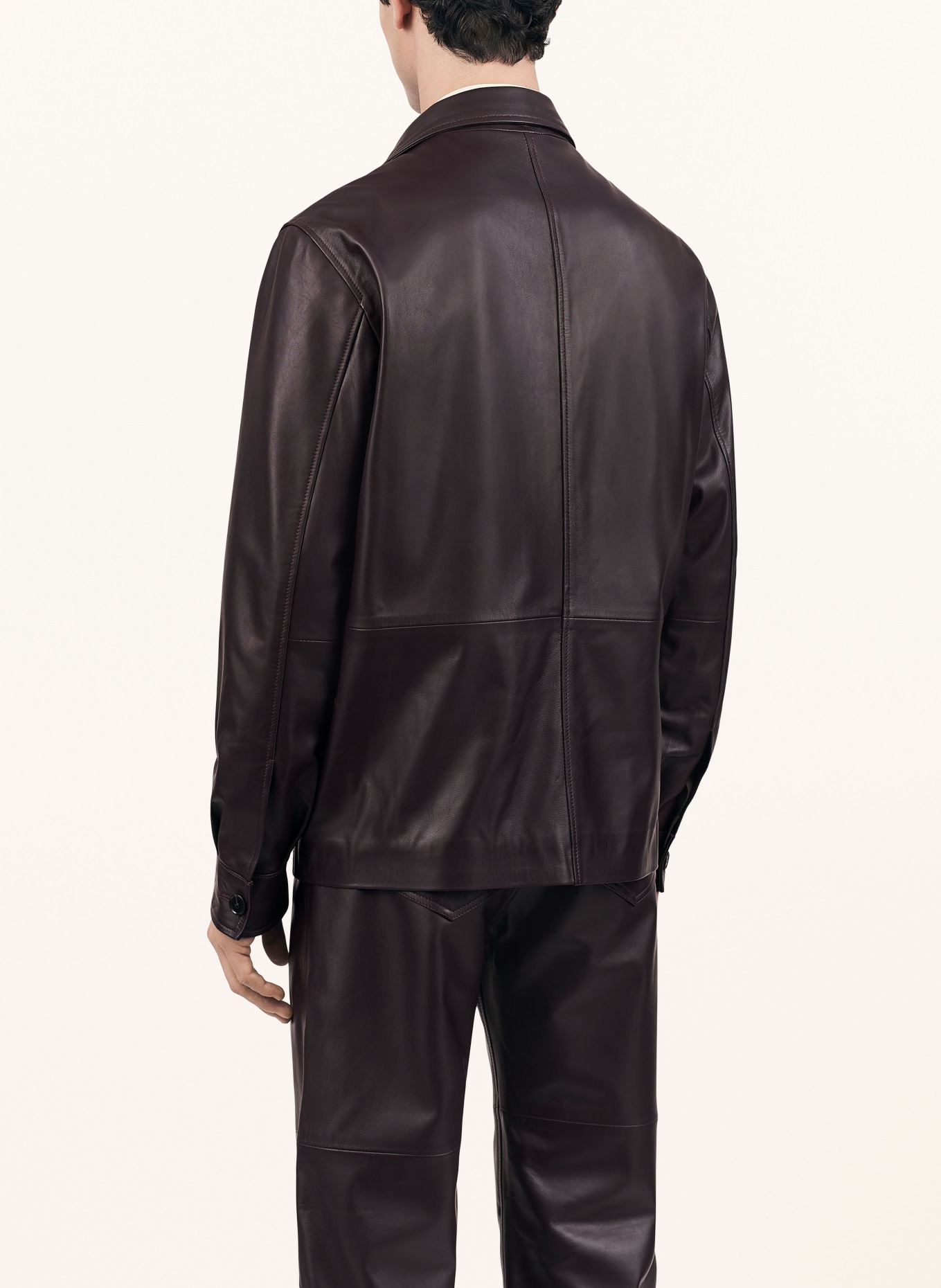TIGER OF SWEDEN Leather jacket LESON, Color: 653 AUBERGINE (Image 3)