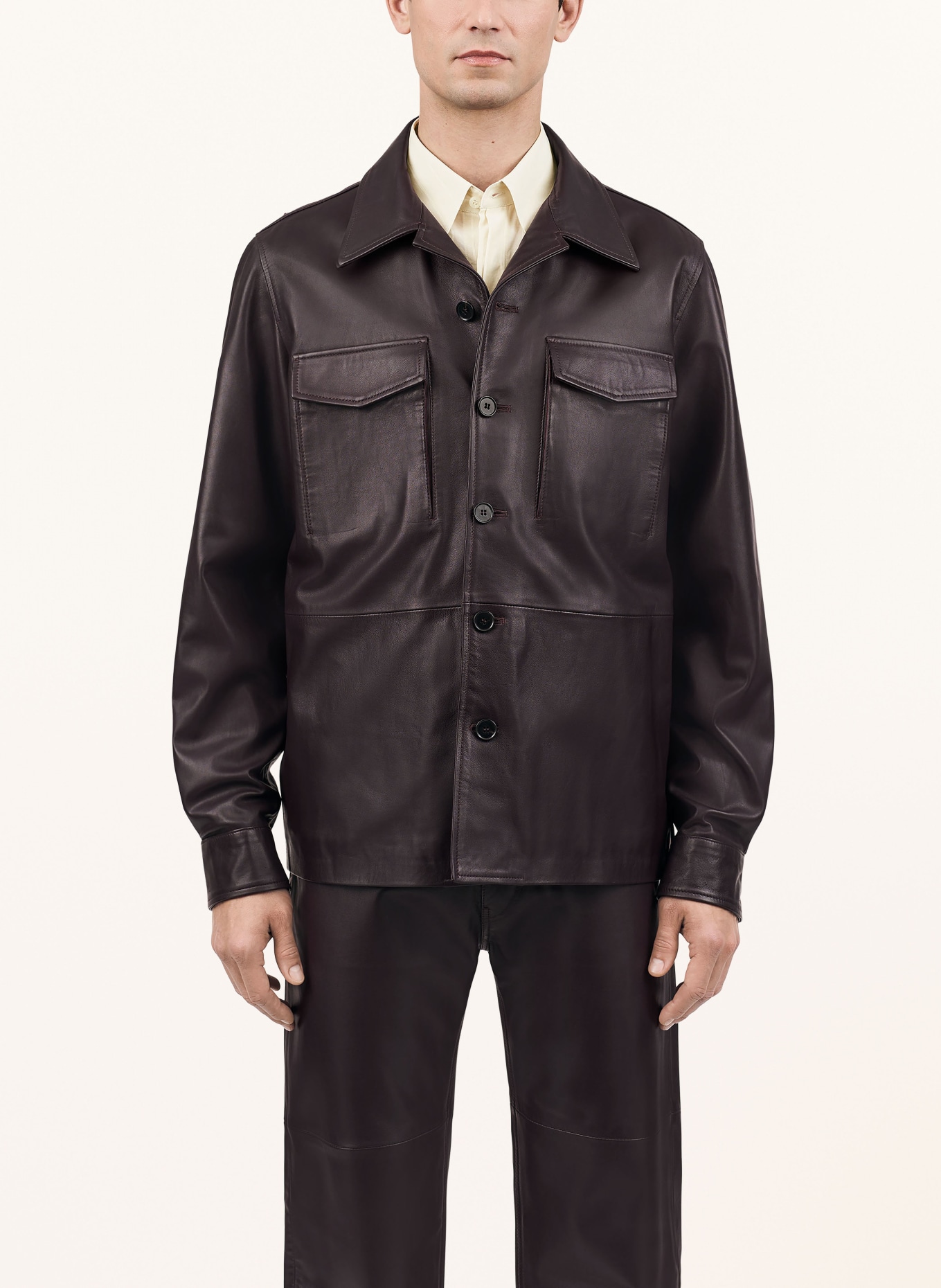 TIGER OF SWEDEN Leather jacket LESON, Color: 653 AUBERGINE (Image 4)