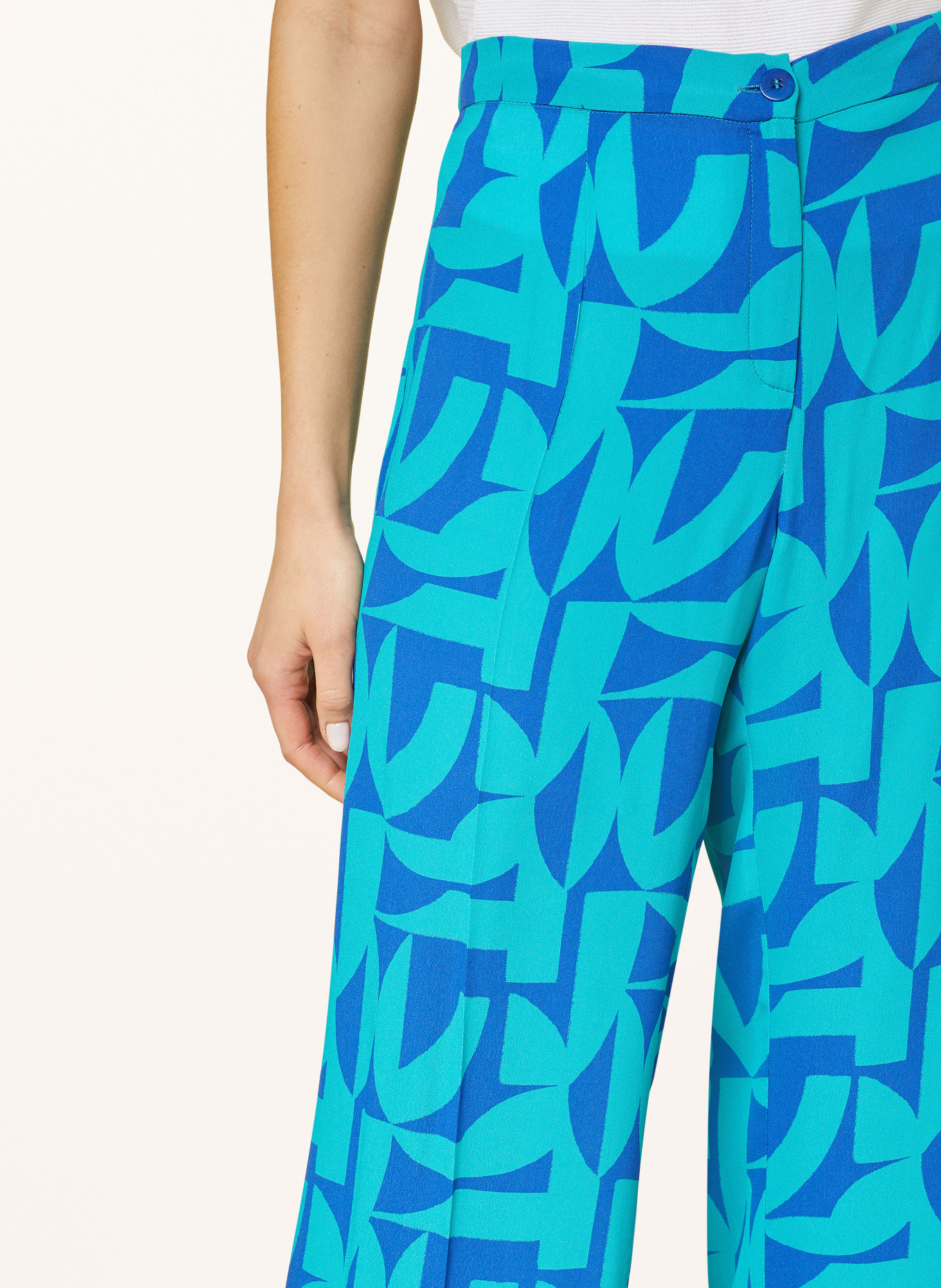 ELENA MIRO Wide leg trousers, Color: BLUE/ TEAL (Image 5)