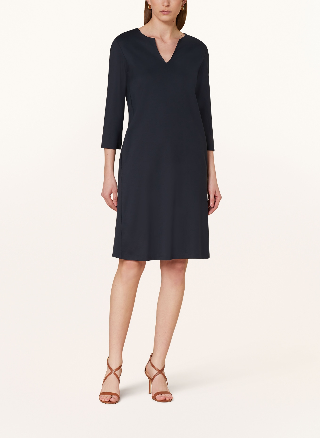 ELENA MIRO Jersey dress with 3/4 sleeves, Color: DARK BLUE (Image 2)