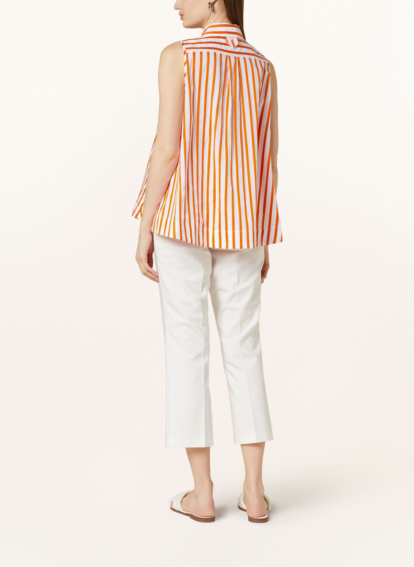 TONNO & PANNA Blouse top with bow, Color: WHITE/ ORANGE (Image 3)