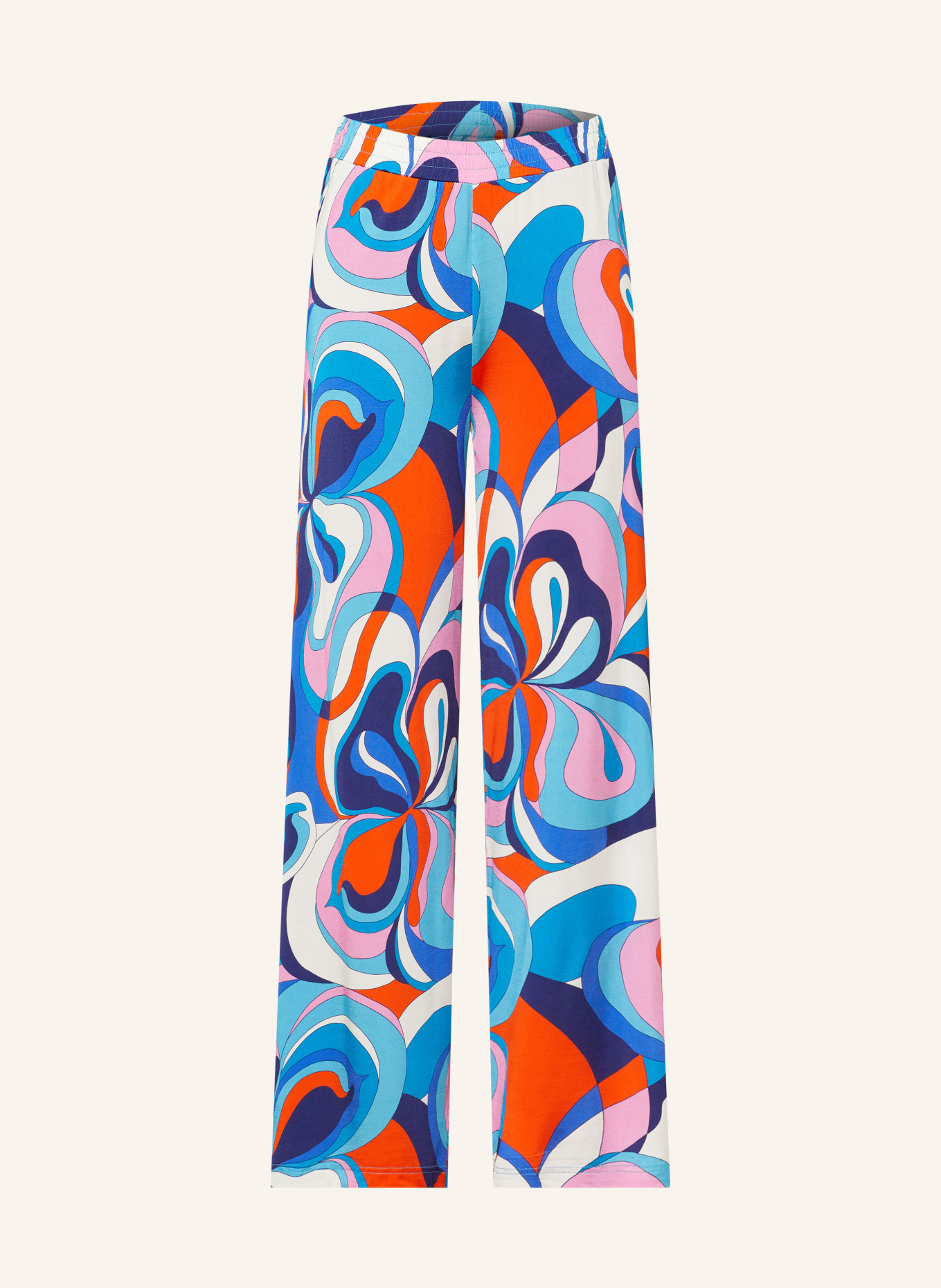 TONNO & PANNA Wide leg trousers LISETON, Color: BLUE/ ORANGE/ PINK (Image 1)