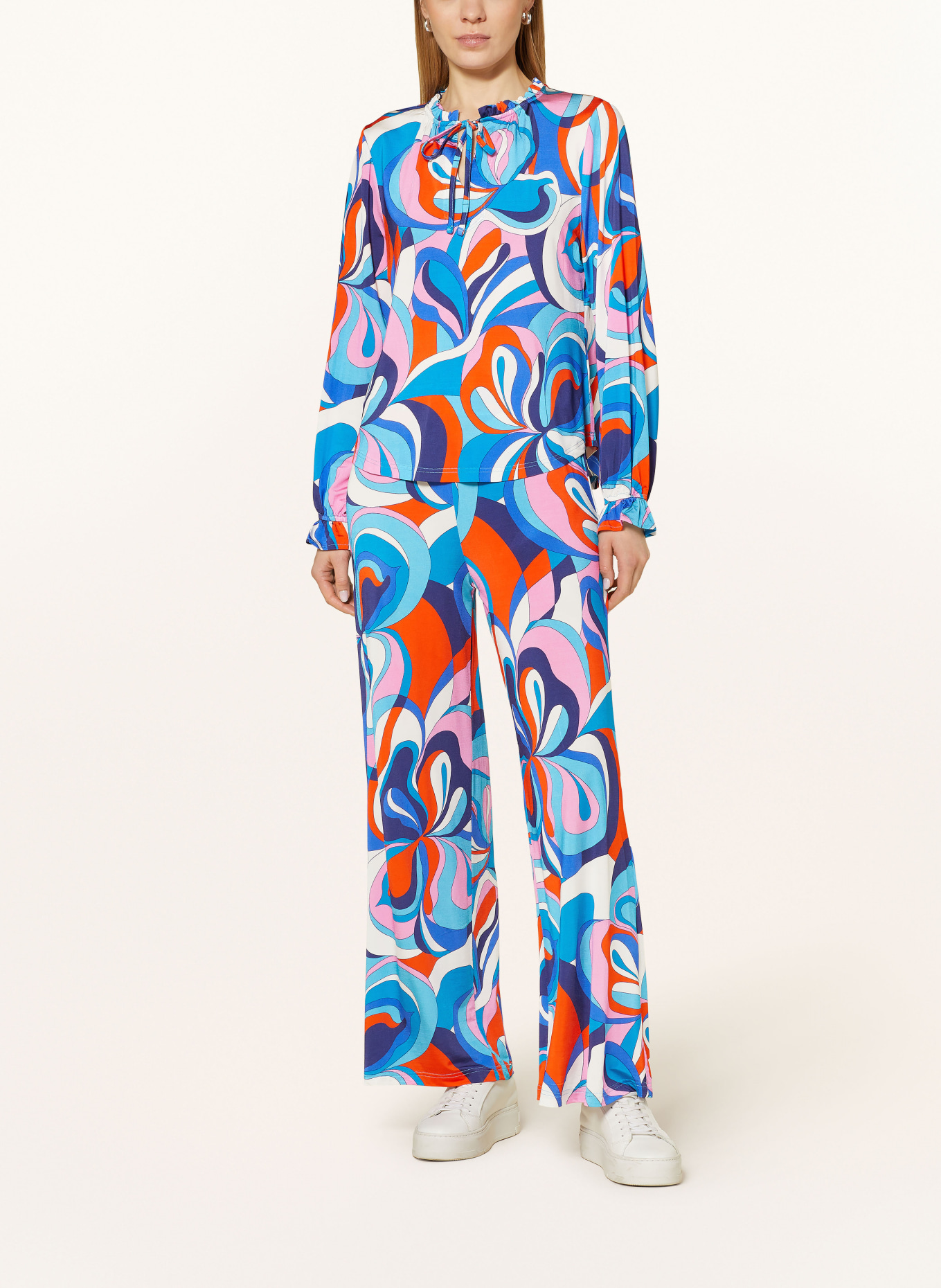 TONNO & PANNA Wide leg trousers LISETON, Color: BLUE/ ORANGE/ PINK (Image 2)