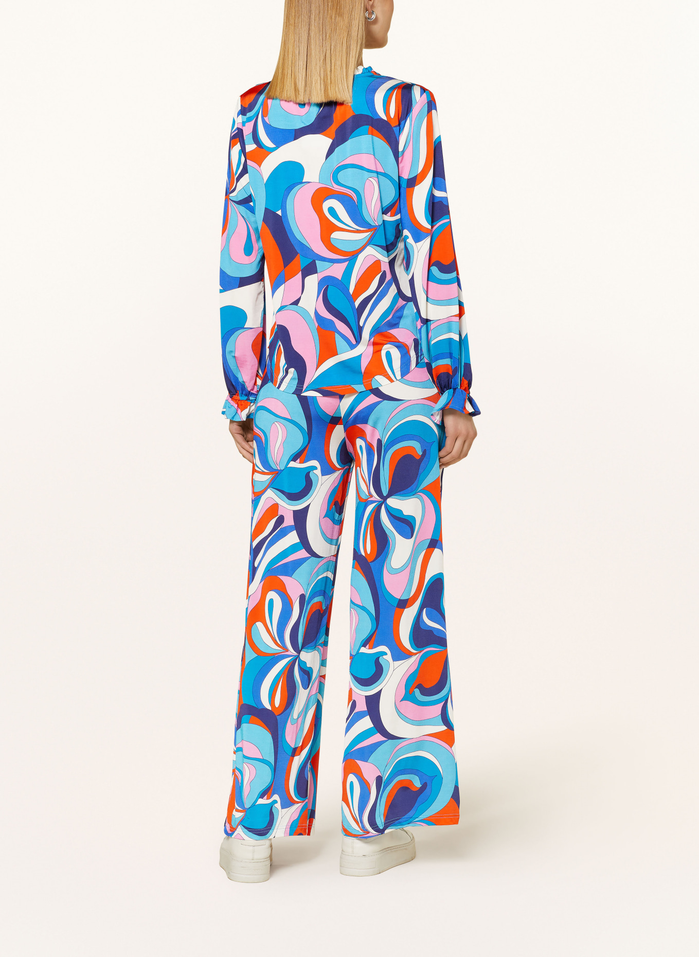 TONNO & PANNA Wide leg trousers LISETON, Color: BLUE/ ORANGE/ PINK (Image 3)