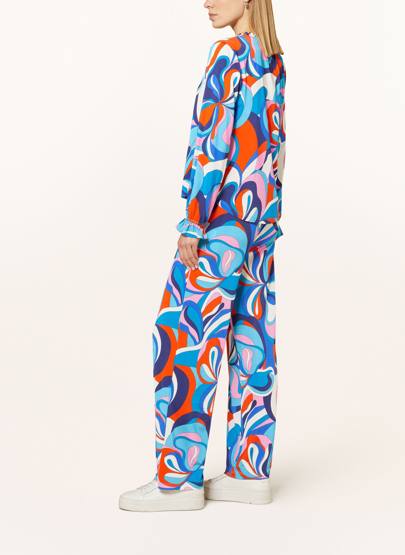 TONNO & PANNA Wide leg trousers LISETON, Color: BLUE/ ORANGE/ PINK (Image 4)