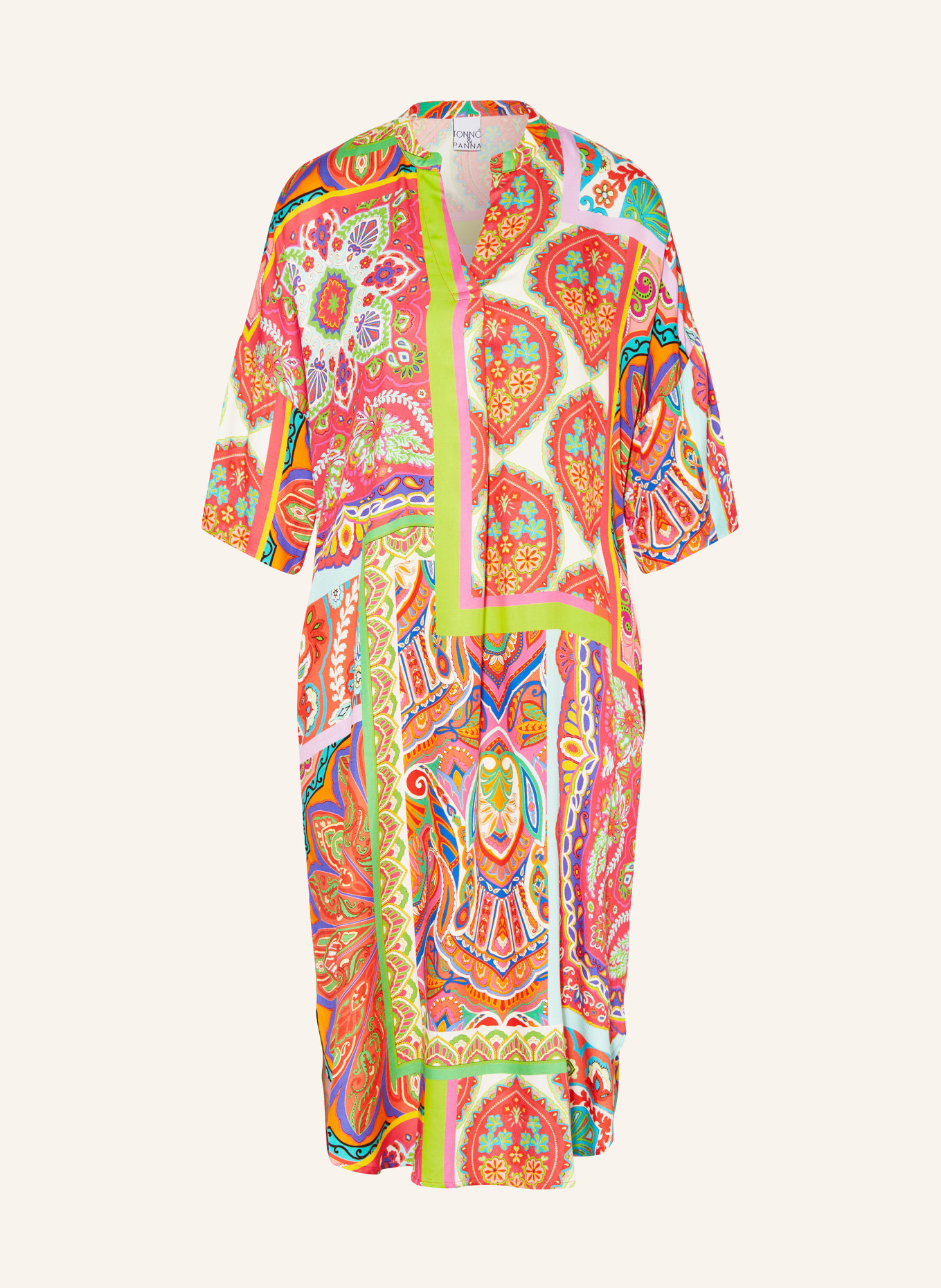 TONNO & PANNA Kleid mit 3/4-Arm, Farbe: PINK/ BLAU/ GRÜN (Bild 1)