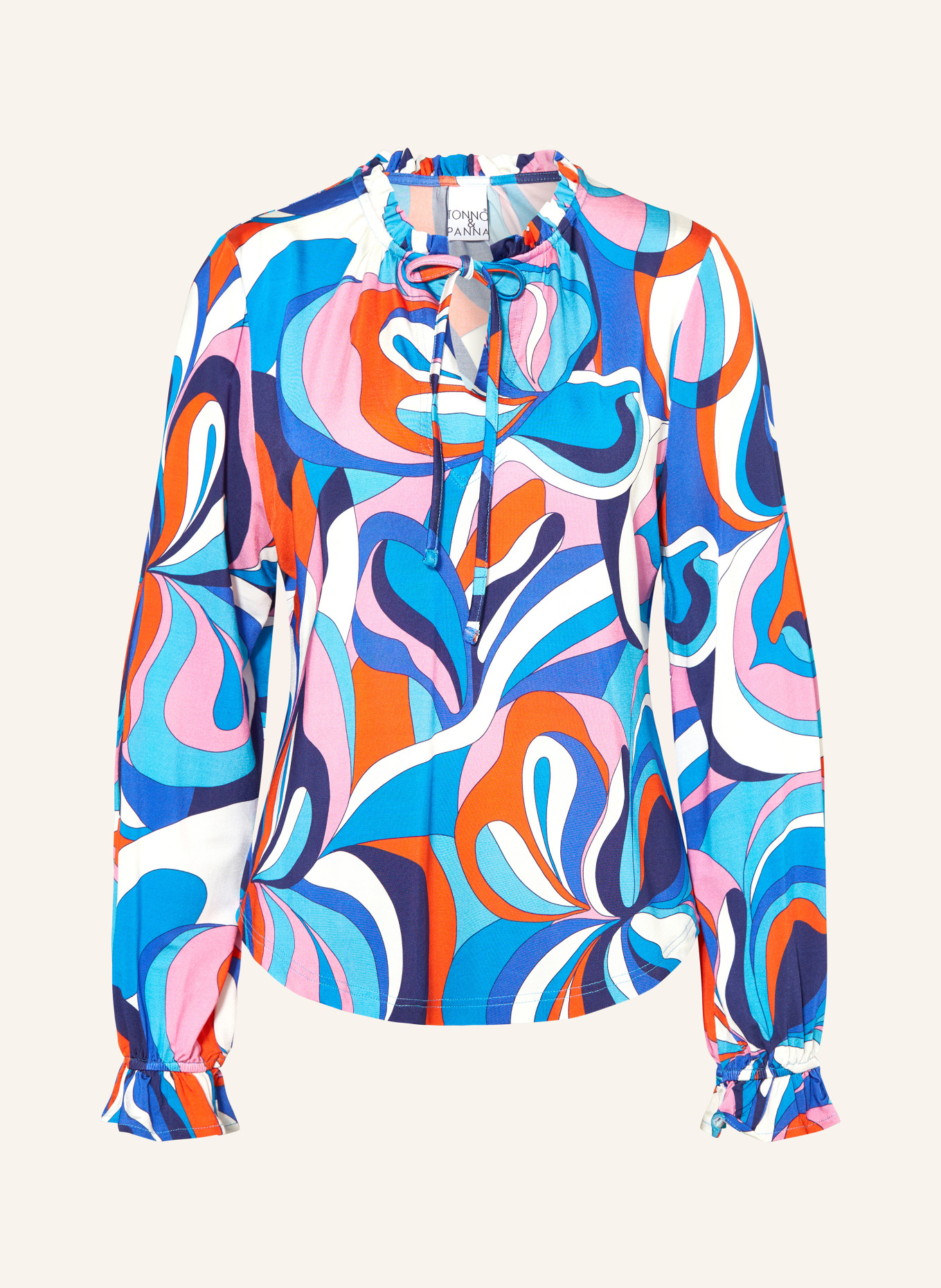TONNO & PANNA Shirt blouse ENJATON, Color: BLUE/ ORANGE/ PINK (Image 1)