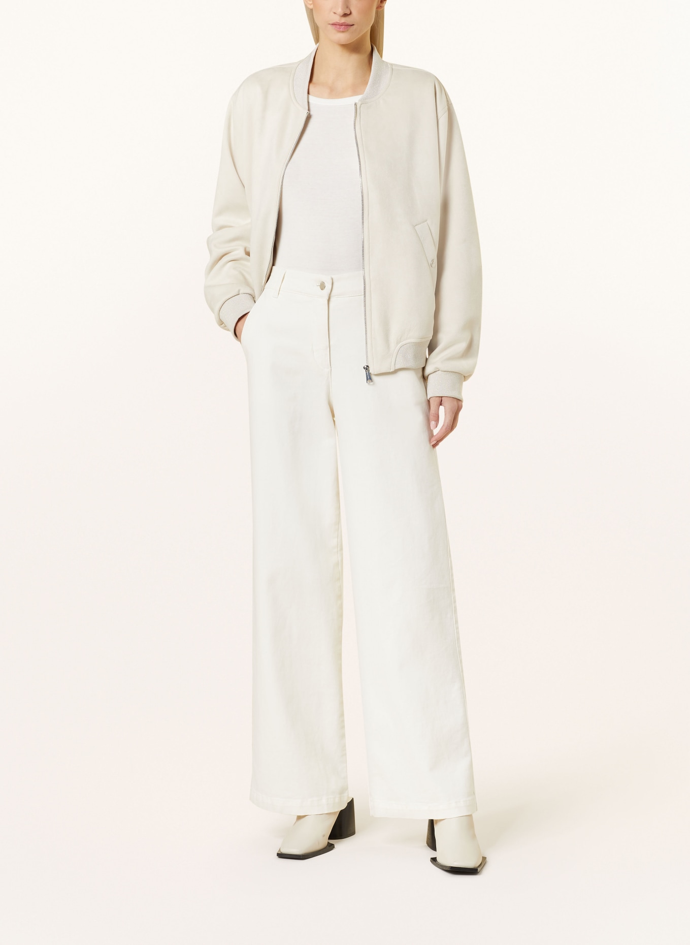 RINO & PELLE Bomber jacket EVELIN in leather look, Color: CREAM (Image 2)
