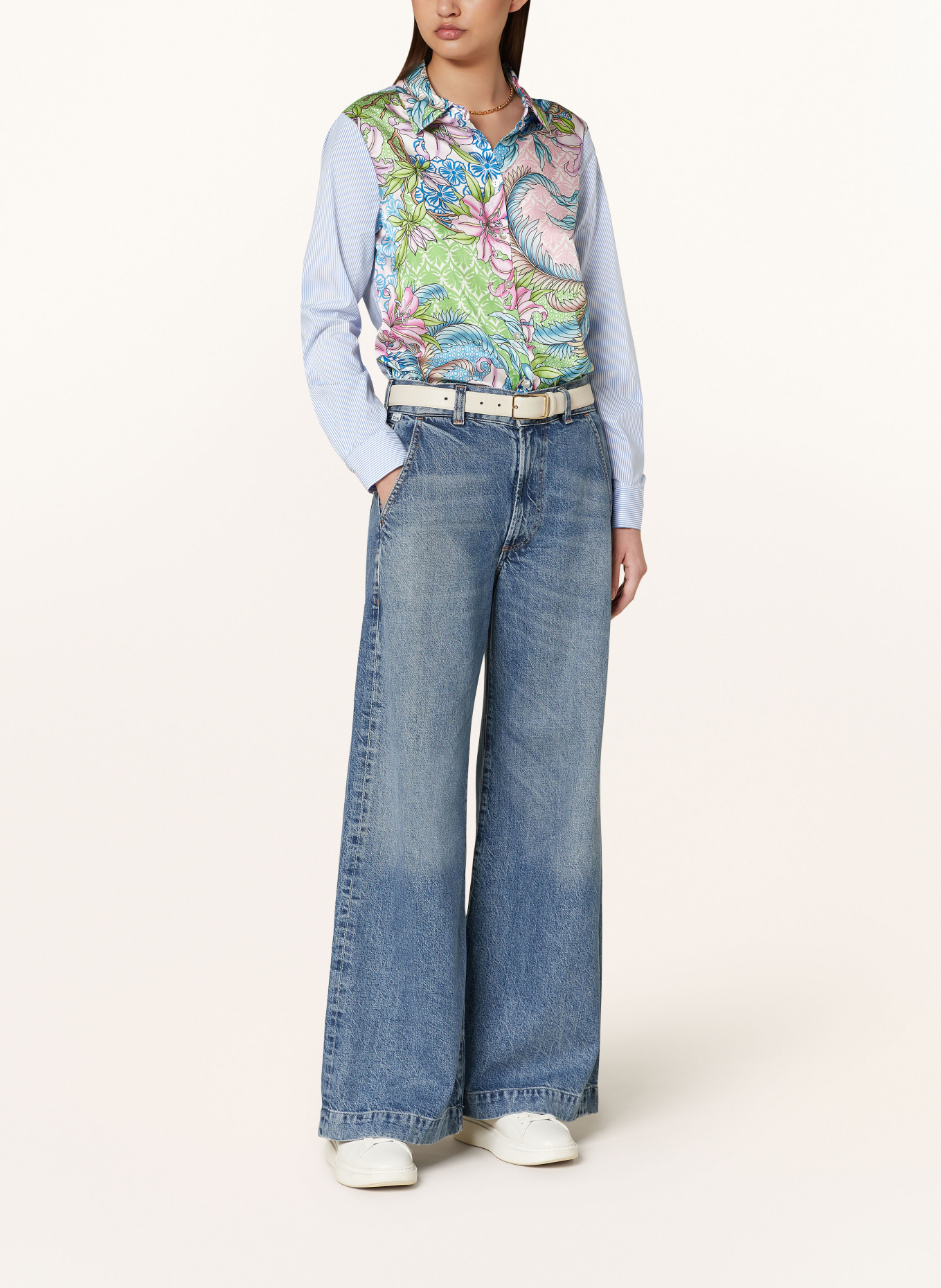 SEM PER LEI Shirt blouse with silk, Color: BLUE/ PURPLE/ ROSE (Image 2)