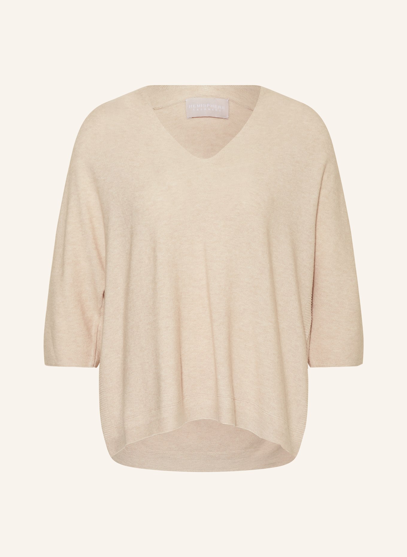 HEMISPHERE Sweater with 3/4 sleeves, Color: BEIGE (Image 1)