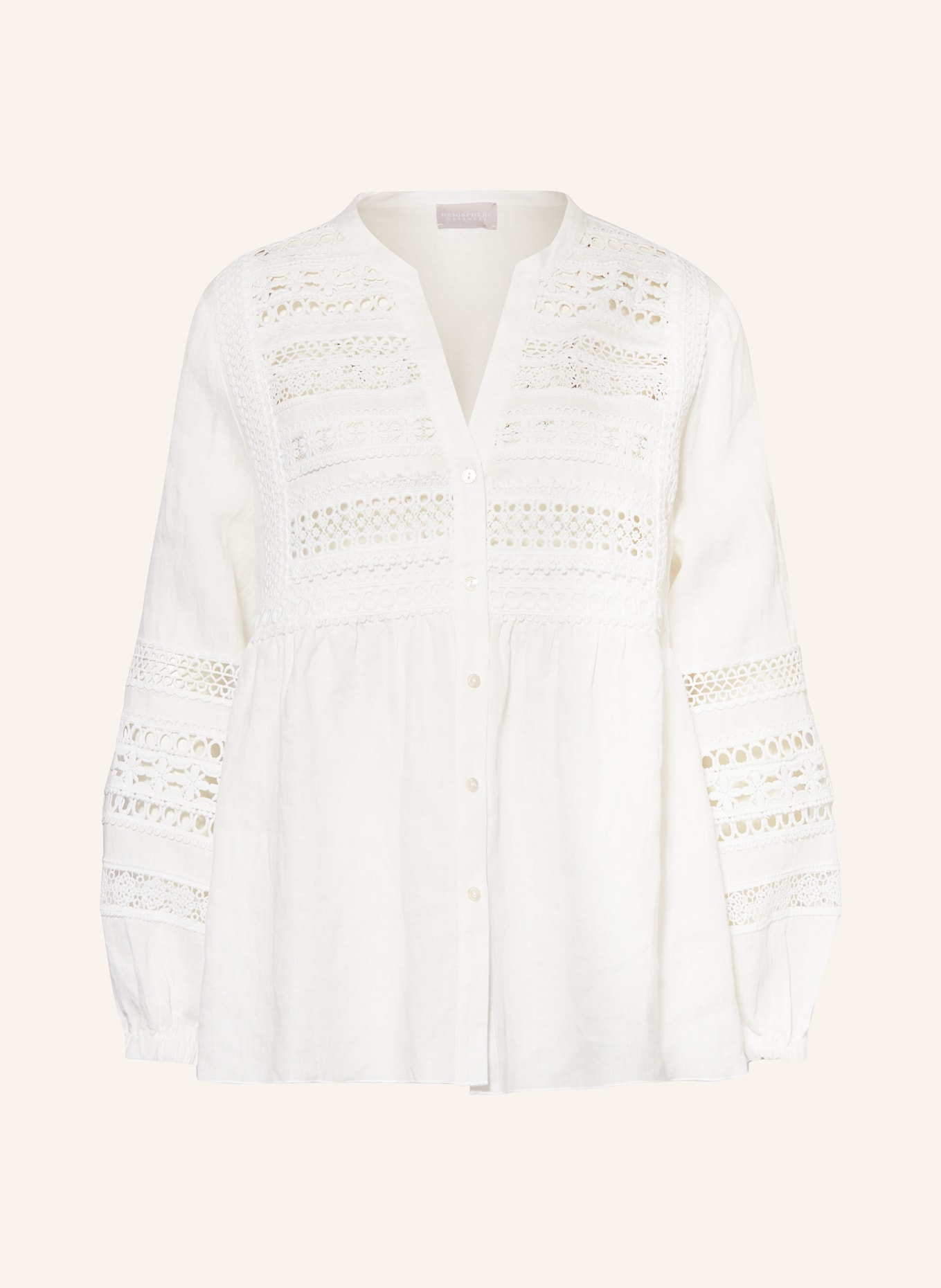 HEMISPHERE Linen blouse, Color: WHITE (Image 1)