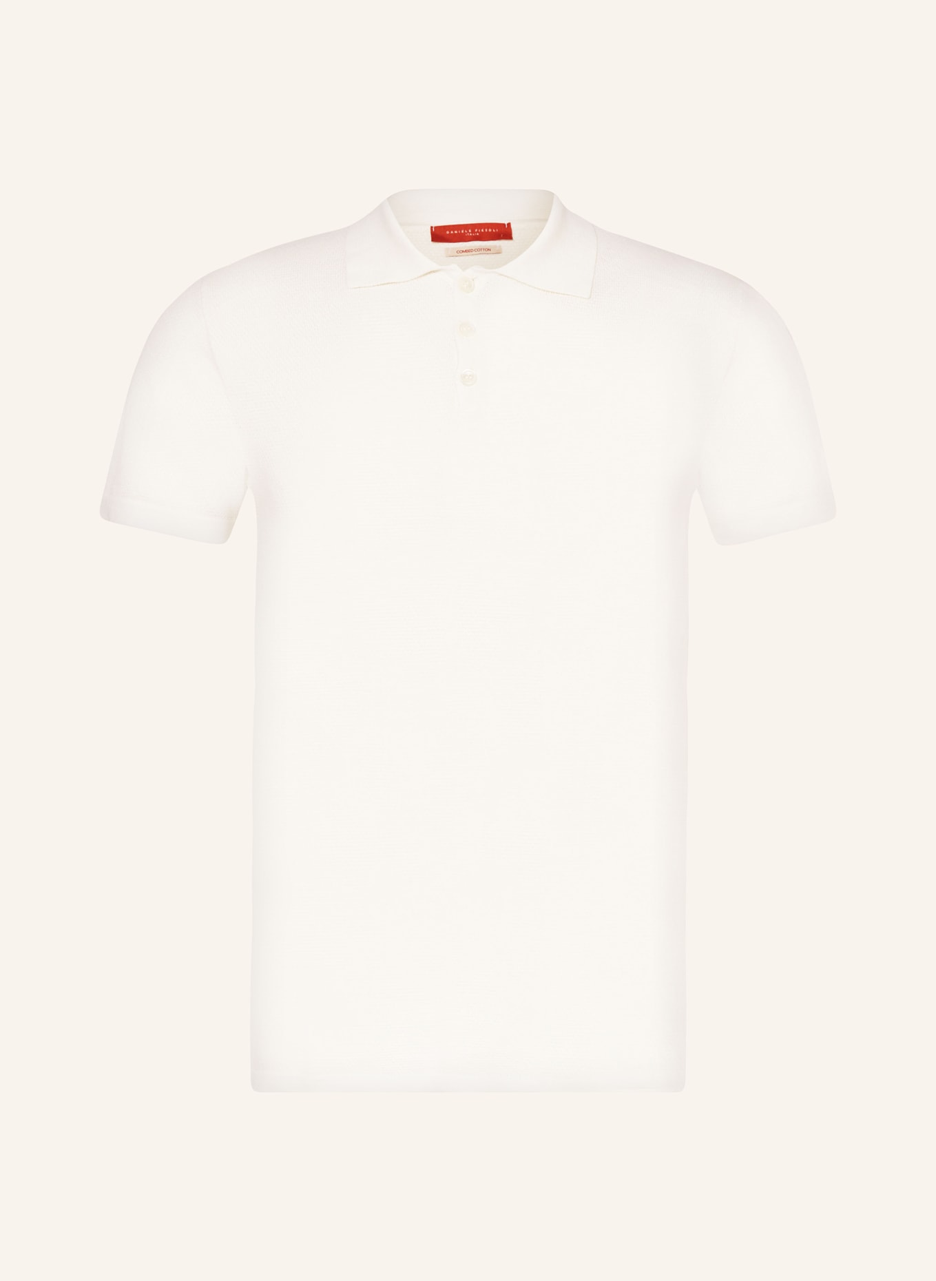 DANIELE FIESOLI Piqué polo shirt, Color: ECRU (Image 1)