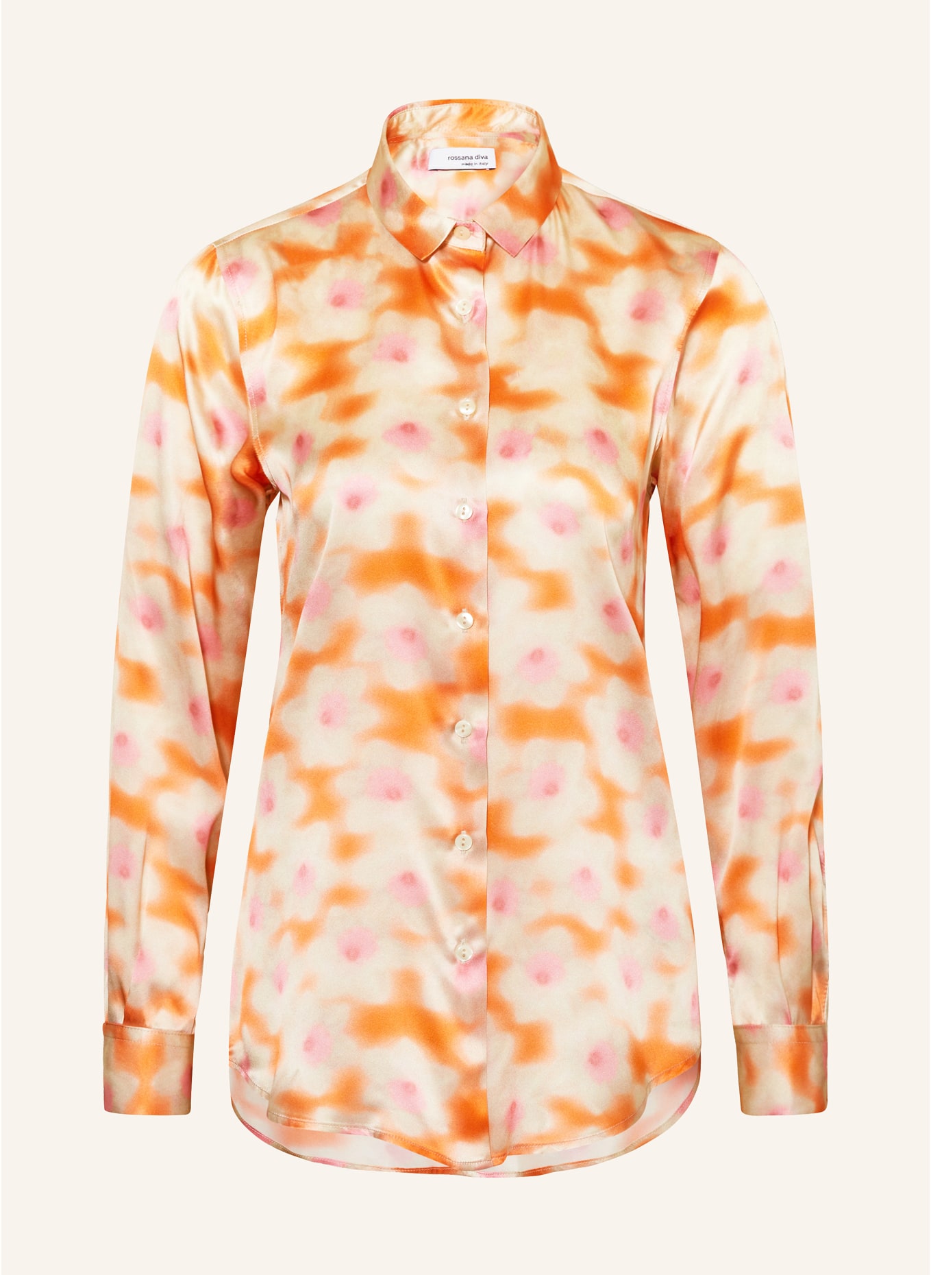 rossana diva Shirt blouse LIBERTY in silk, Color: BEIGE/ PINK/ ORANGE (Image 1)