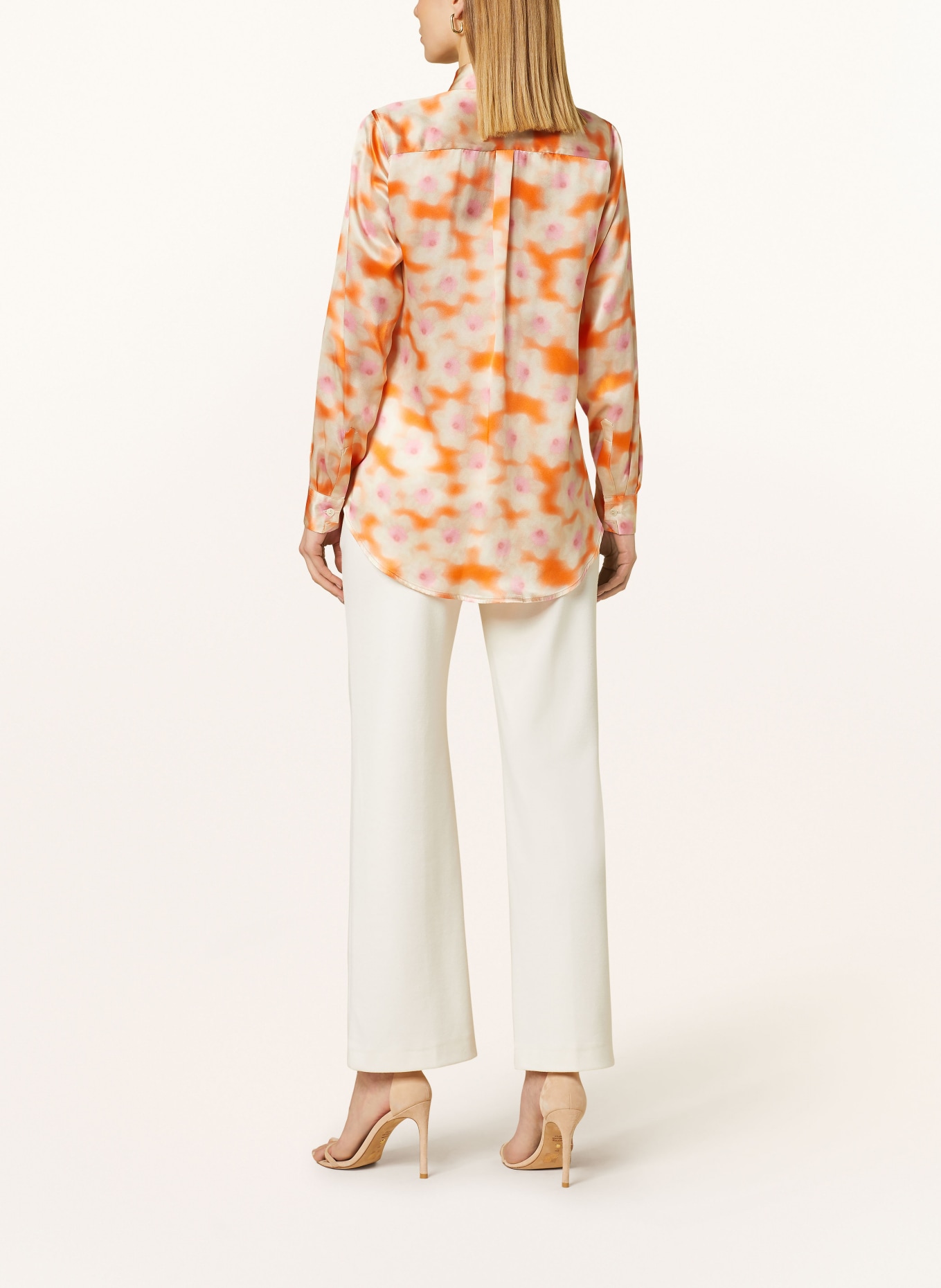 rossana diva Shirt blouse LIBERTY in silk, Color: BEIGE/ PINK/ ORANGE (Image 3)