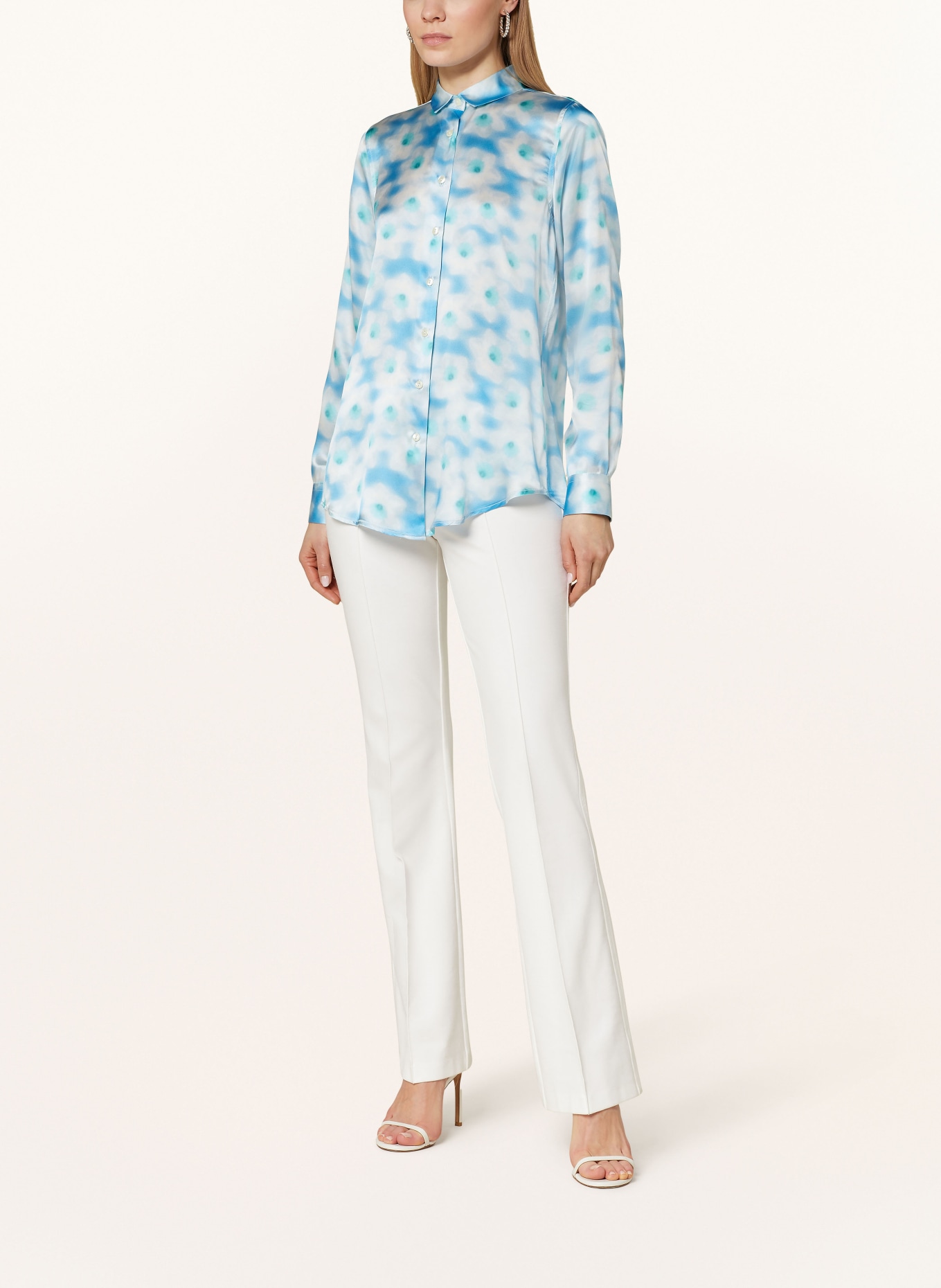 rossana diva Hemdbluse LIBERTY aus Seide: BLAU / TÜRKIS