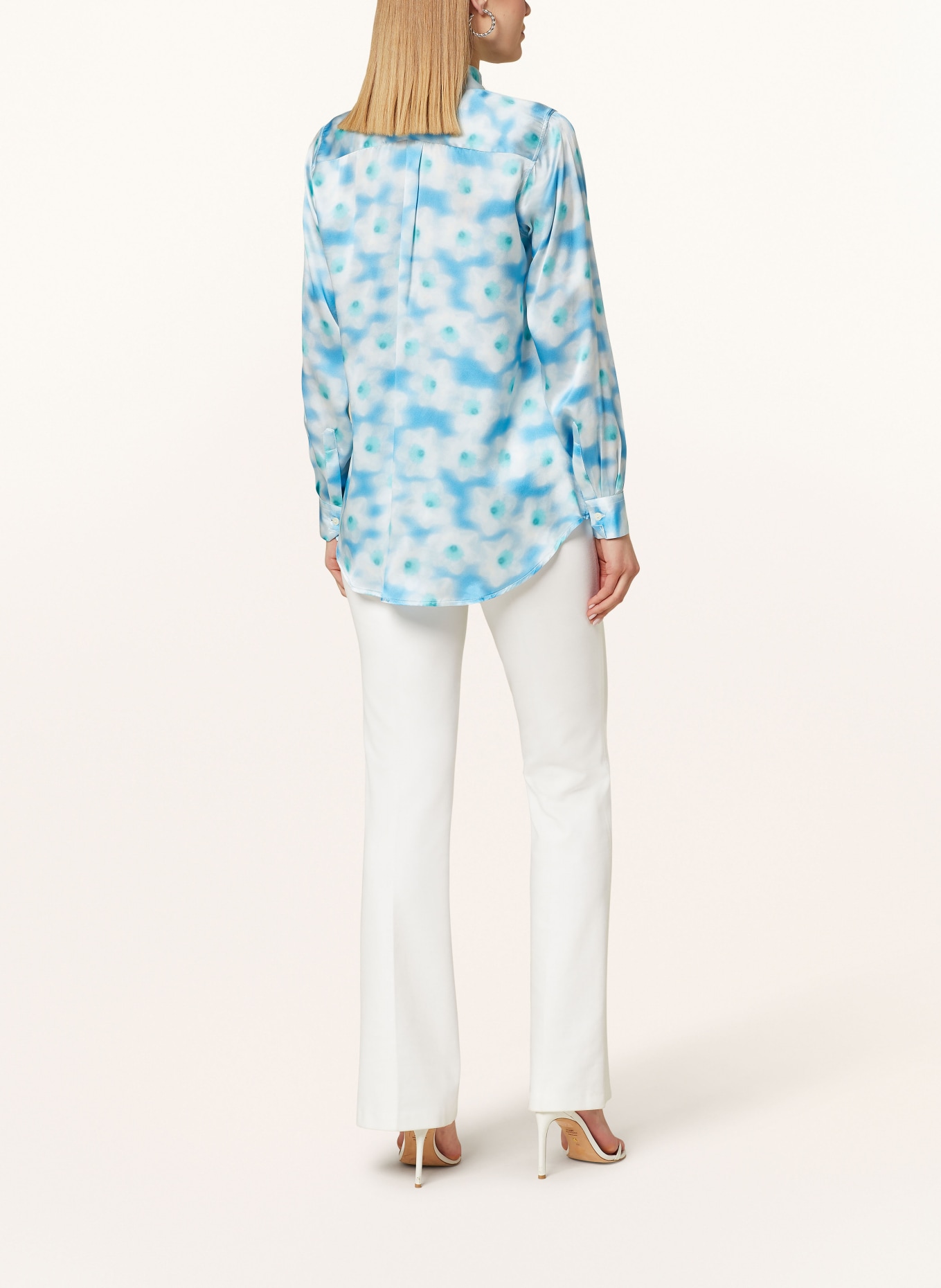 rossana diva Hemdbluse LIBERTY aus Seide: BLAU / TÜRKIS