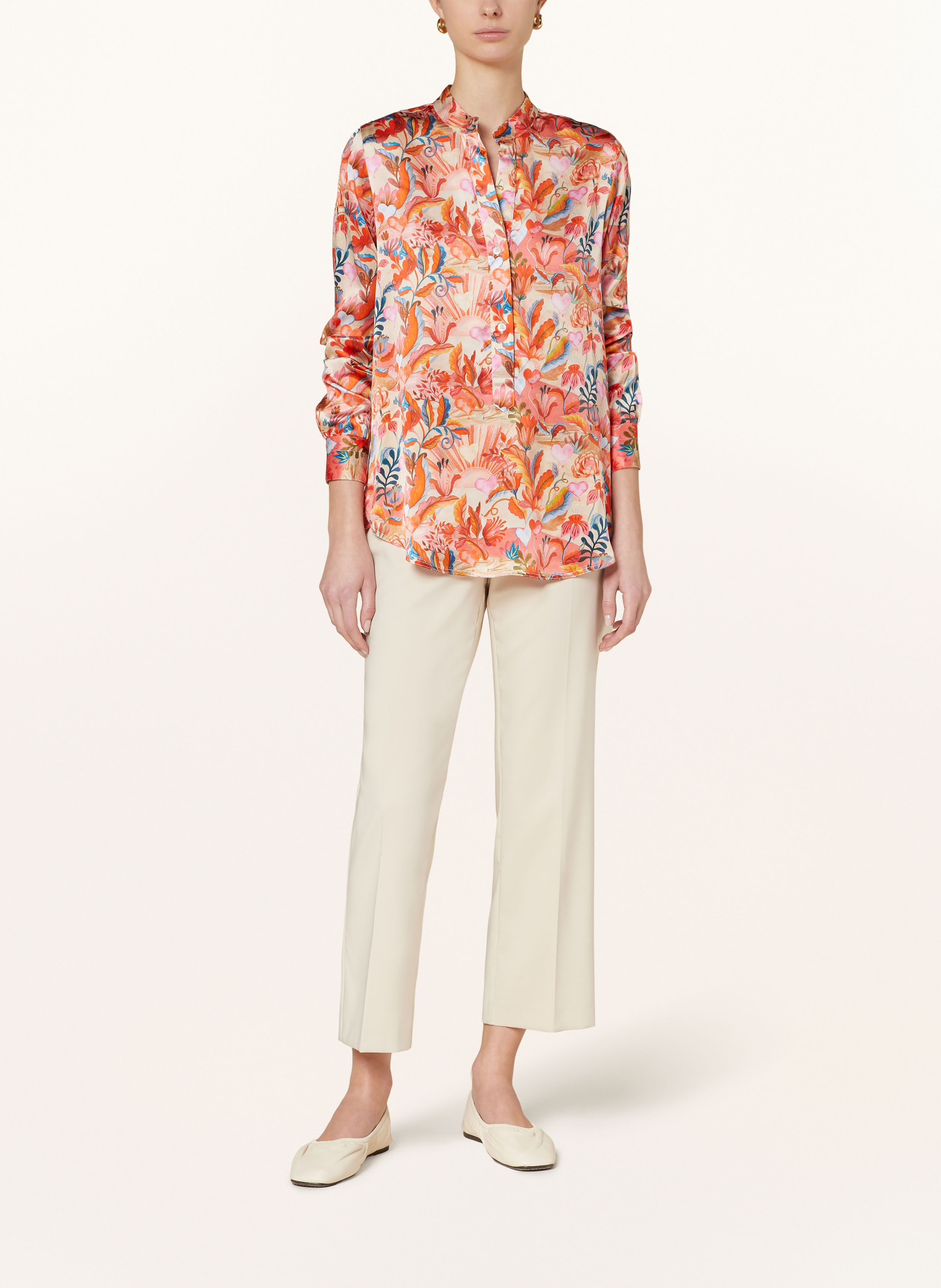 rossana diva Shirt blouse LIBERTY in silk, Color: ORANGE/ CREAM/ PINK (Image 2)