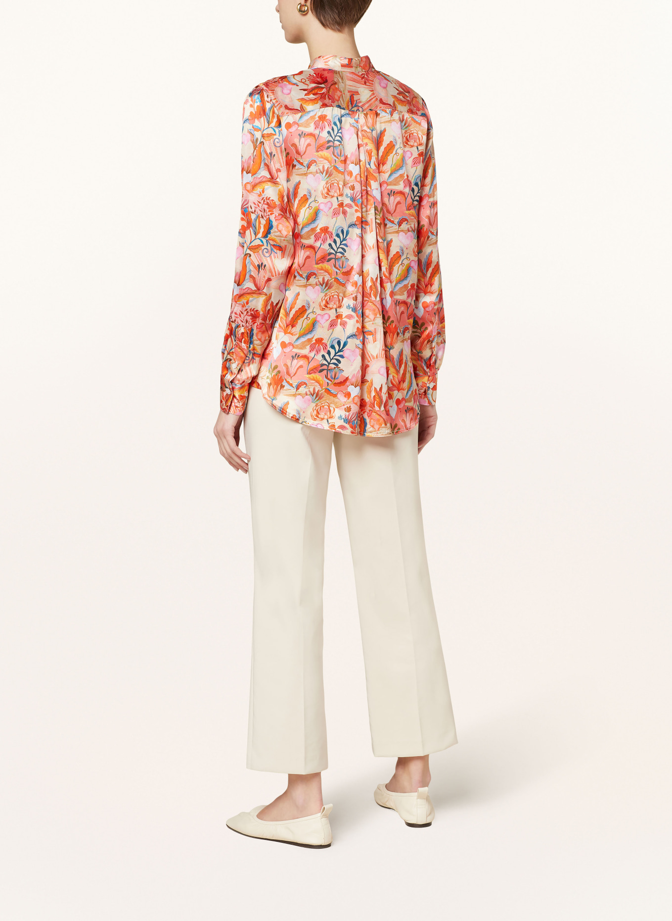 rossana diva Shirt blouse LIBERTY in silk, Color: ORANGE/ CREAM/ PINK (Image 3)