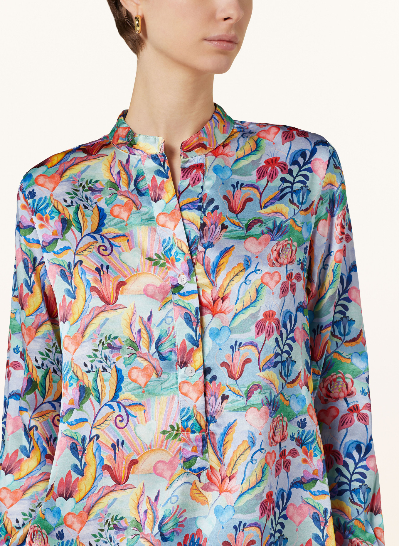 rossana diva Shirt blouse LIBERTY in silk, Color: RED/ ROSE/ BLUE (Image 4)