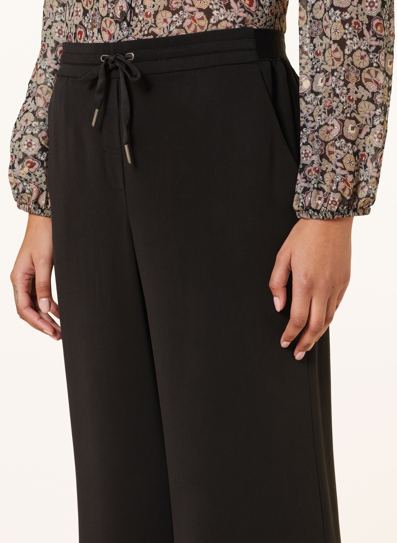 summum woman Wide leg trousers, Color: BLACK (Image 5)