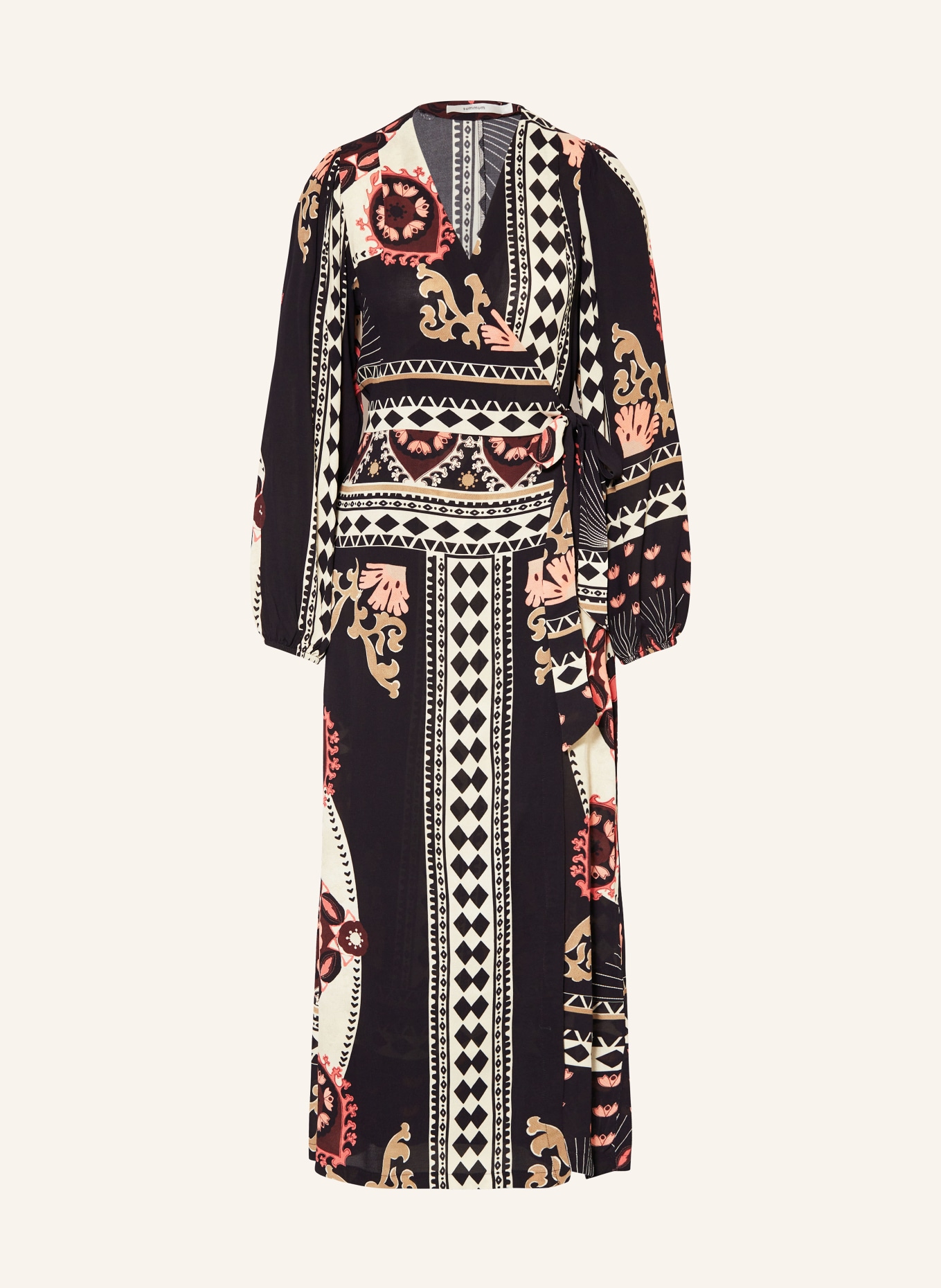 summum woman Sukienka kopertowa, Kolor: CZARNY/ MOCNORÓŻOWY/ KREMOWY (Obrazek 1)