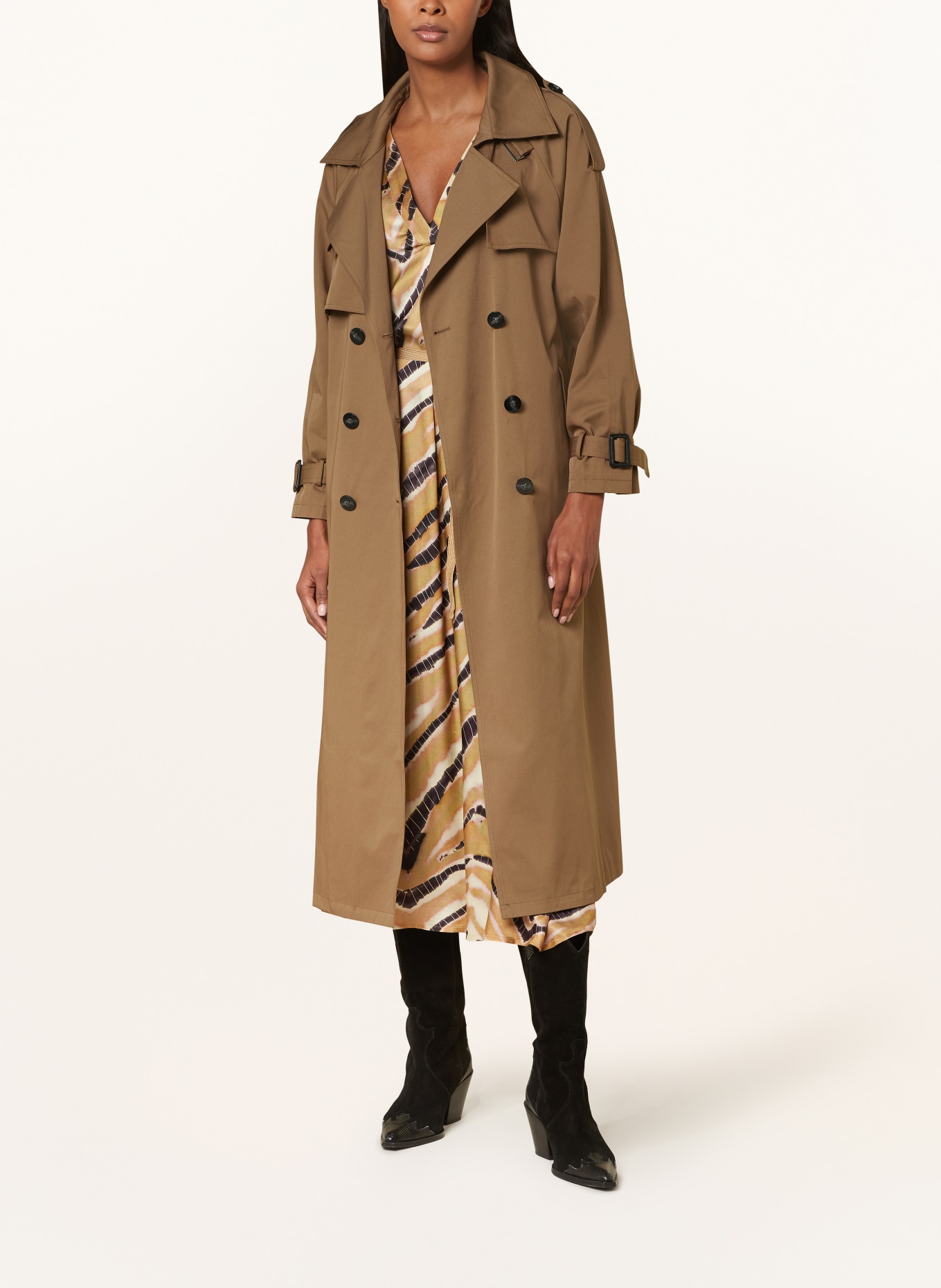 summum woman Trench coat, Color: OLIVE (Image 2)